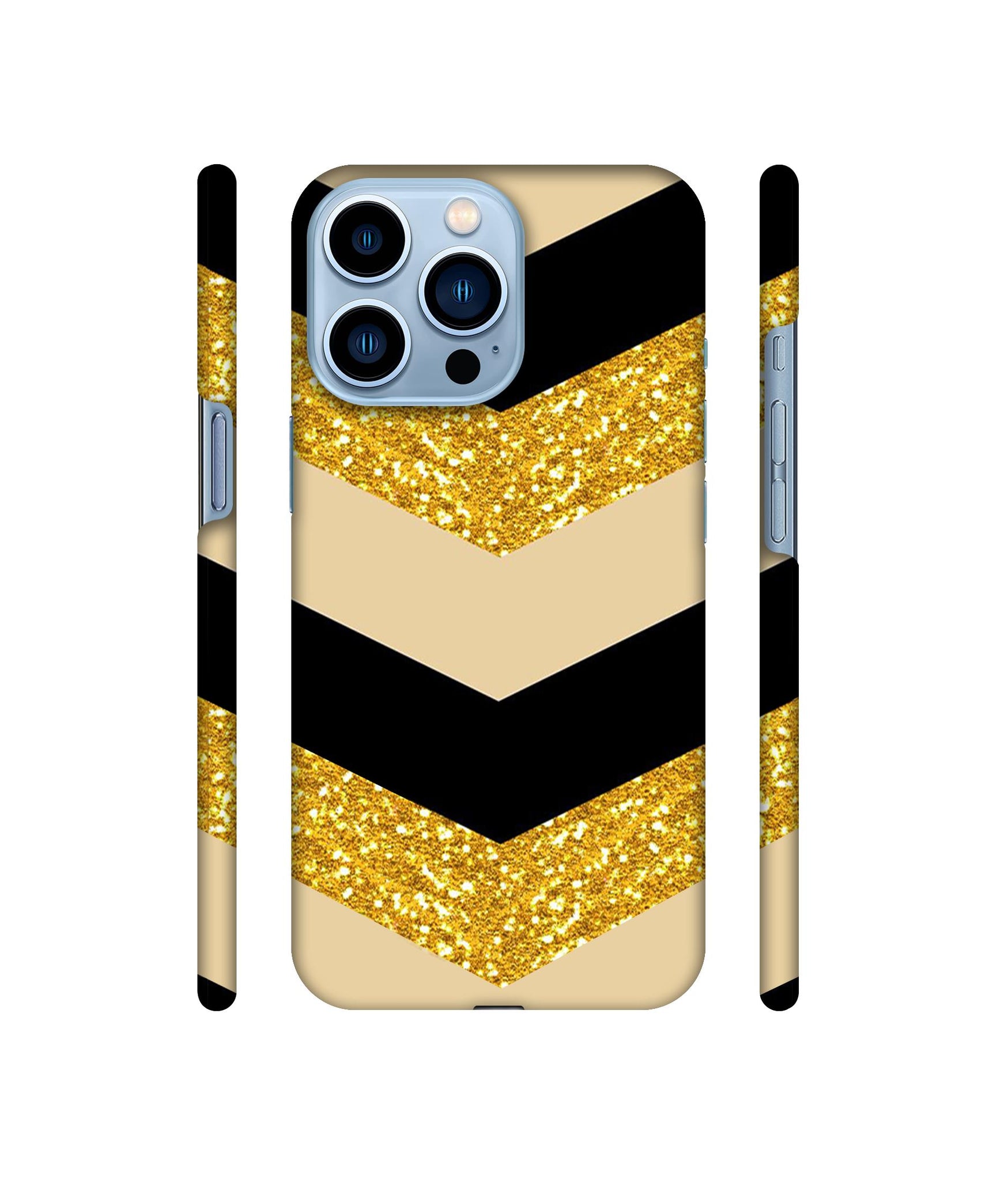 Black & Gold Designer Hard Back Cover for Apple iPhone 13 Pro