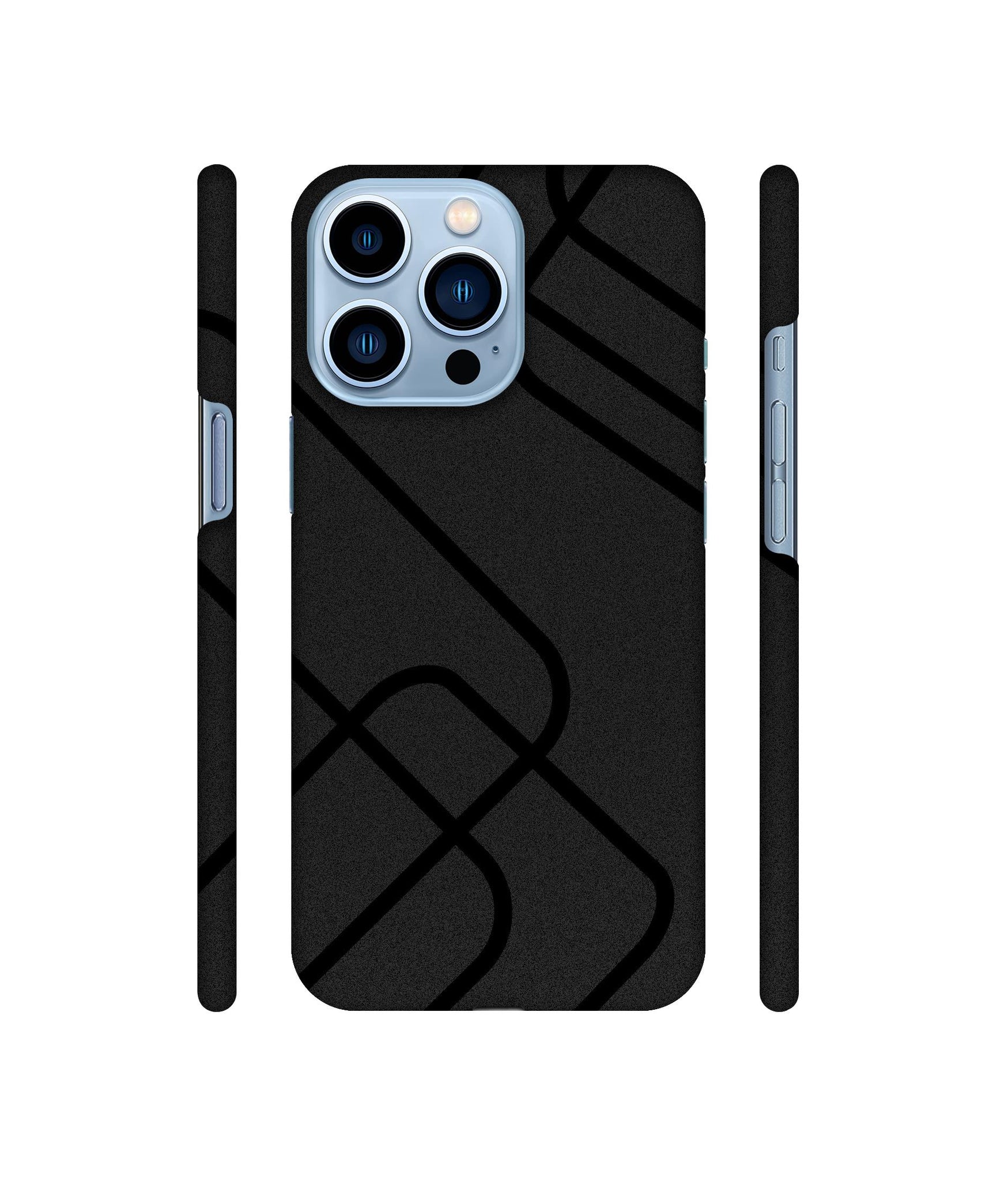 Zig-Zag Black Line Designer Hard Back Cover for Apple iPhone 13 Pro