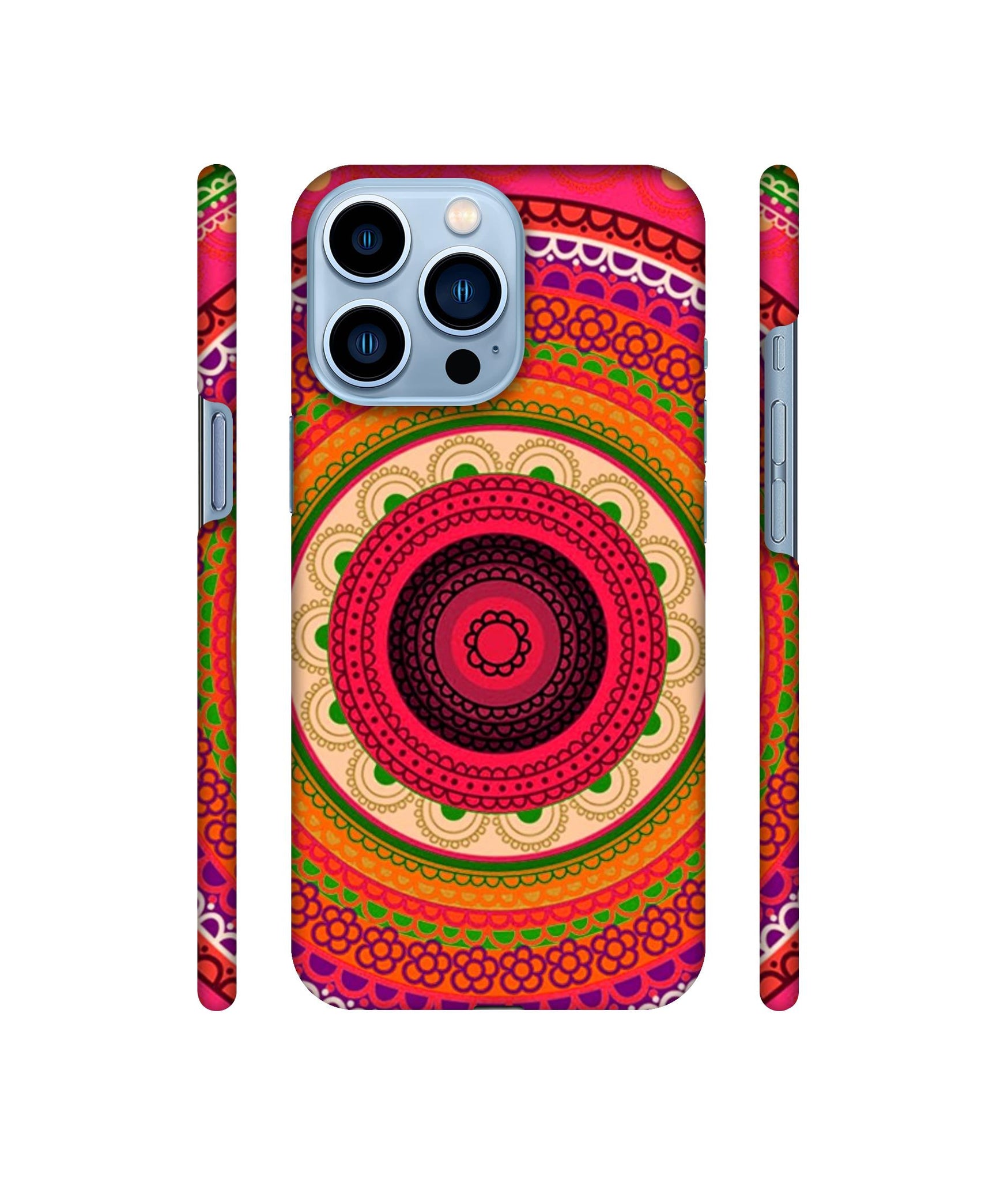 Round Rangoli Designer Hard Back Cover for Apple iPhone 13 Pro