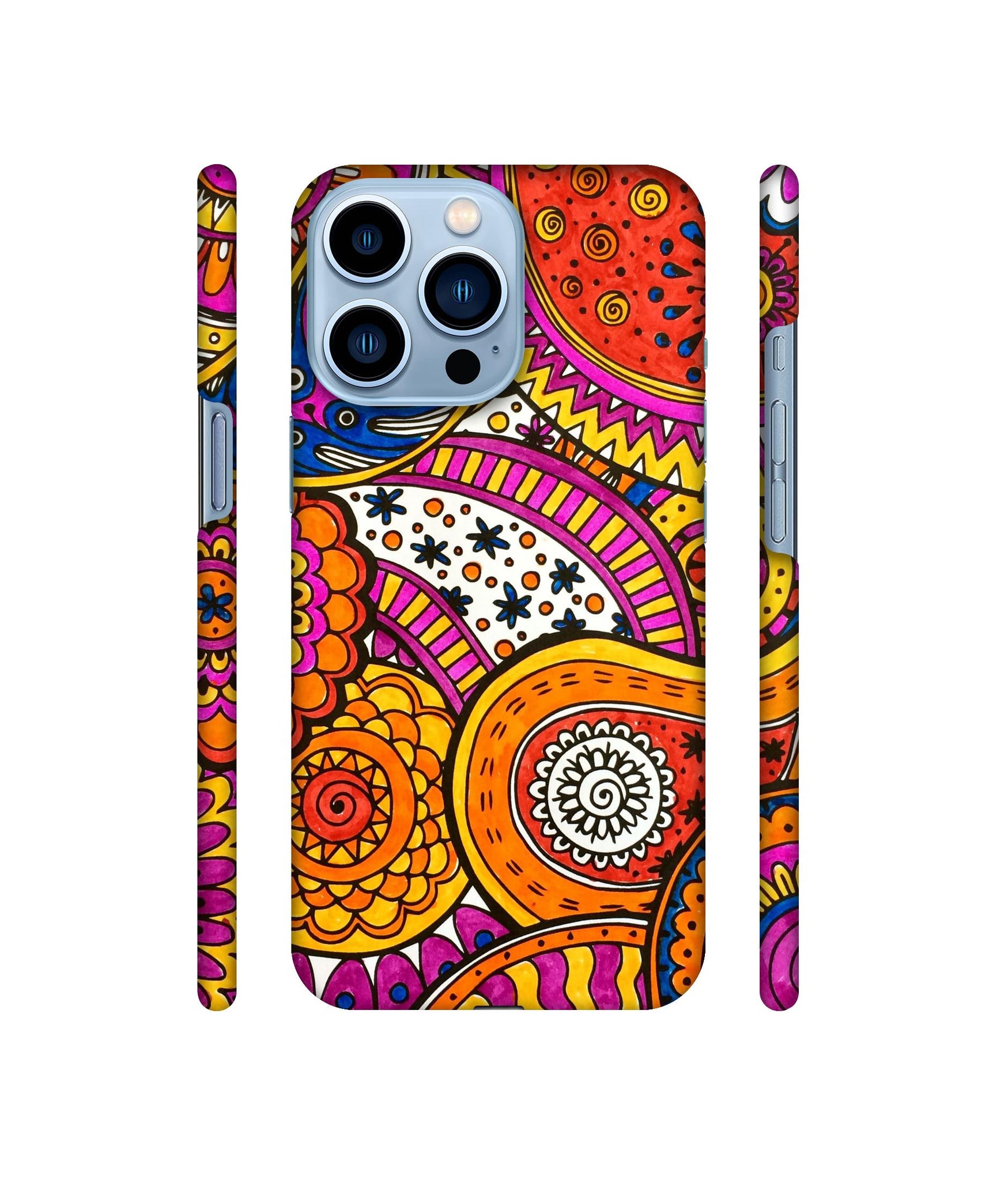 Rangoli Paisley Art Designer Hard Back Cover for Apple iPhone 13 Pro