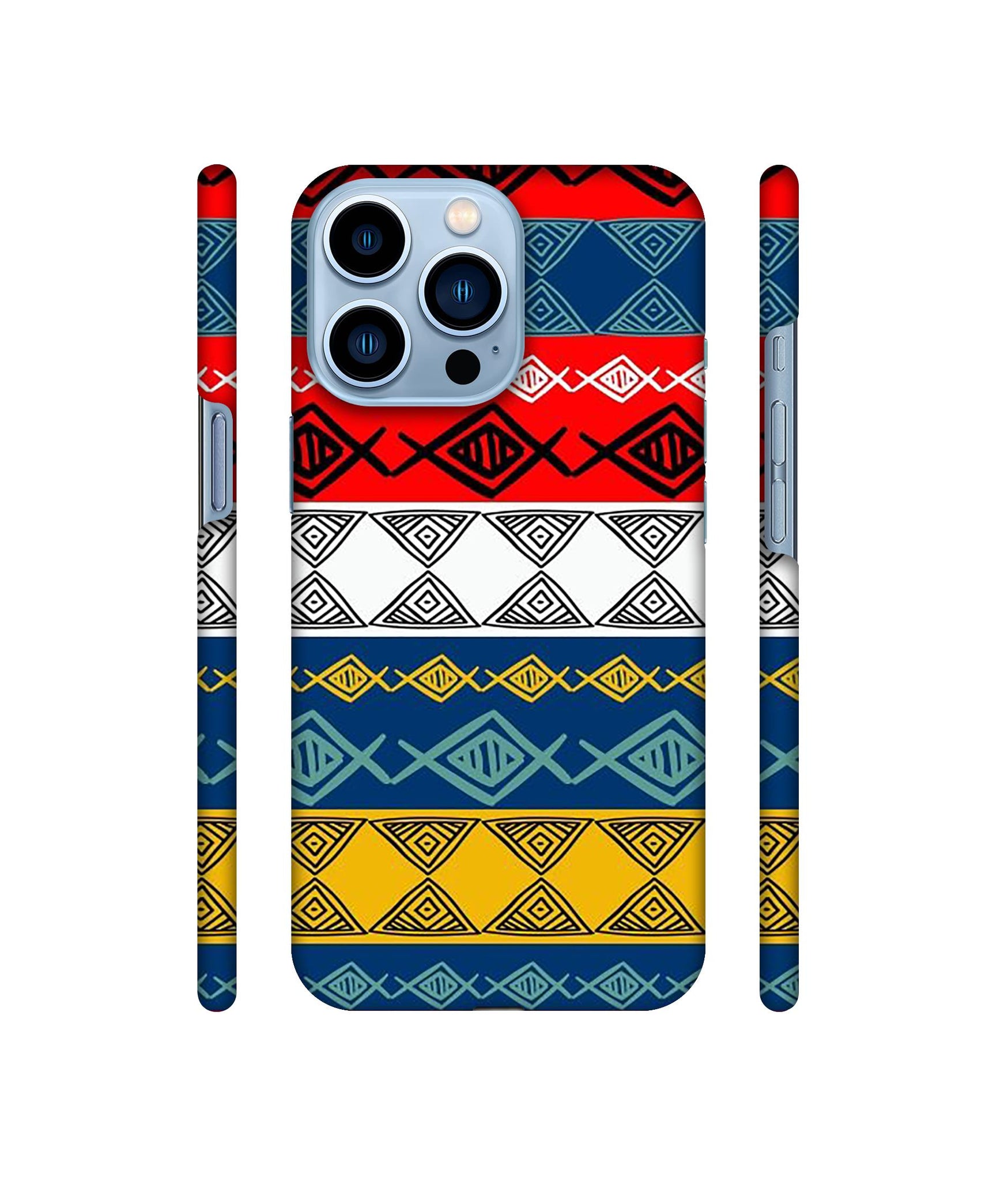 Colorful Hand Made Rangoli Art Designer Hard Back Cover for Apple iPhone 13 Pro