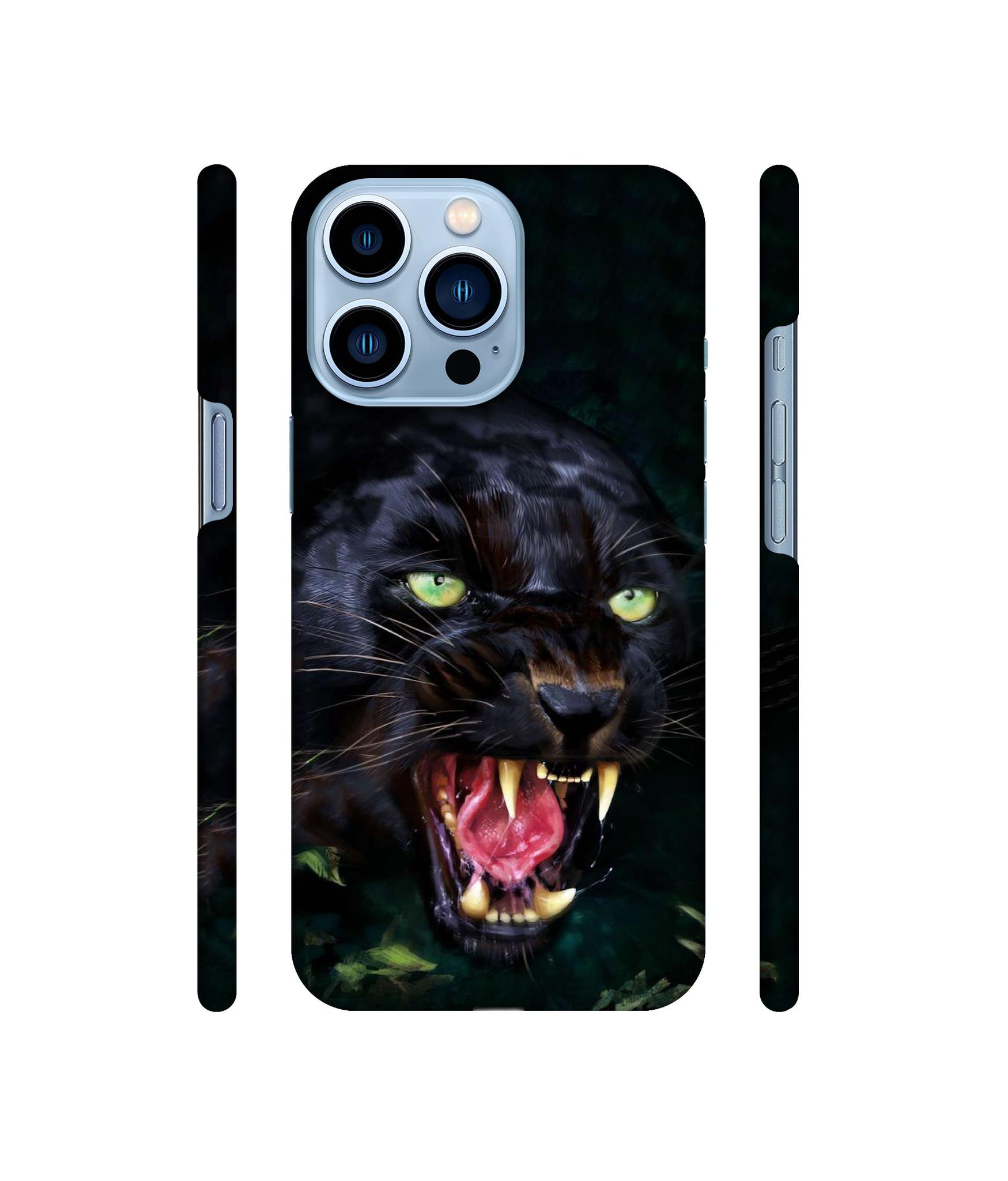 Angry Black Tiger Face Designer Hard Back Cover for Apple iPhone 13 Pro