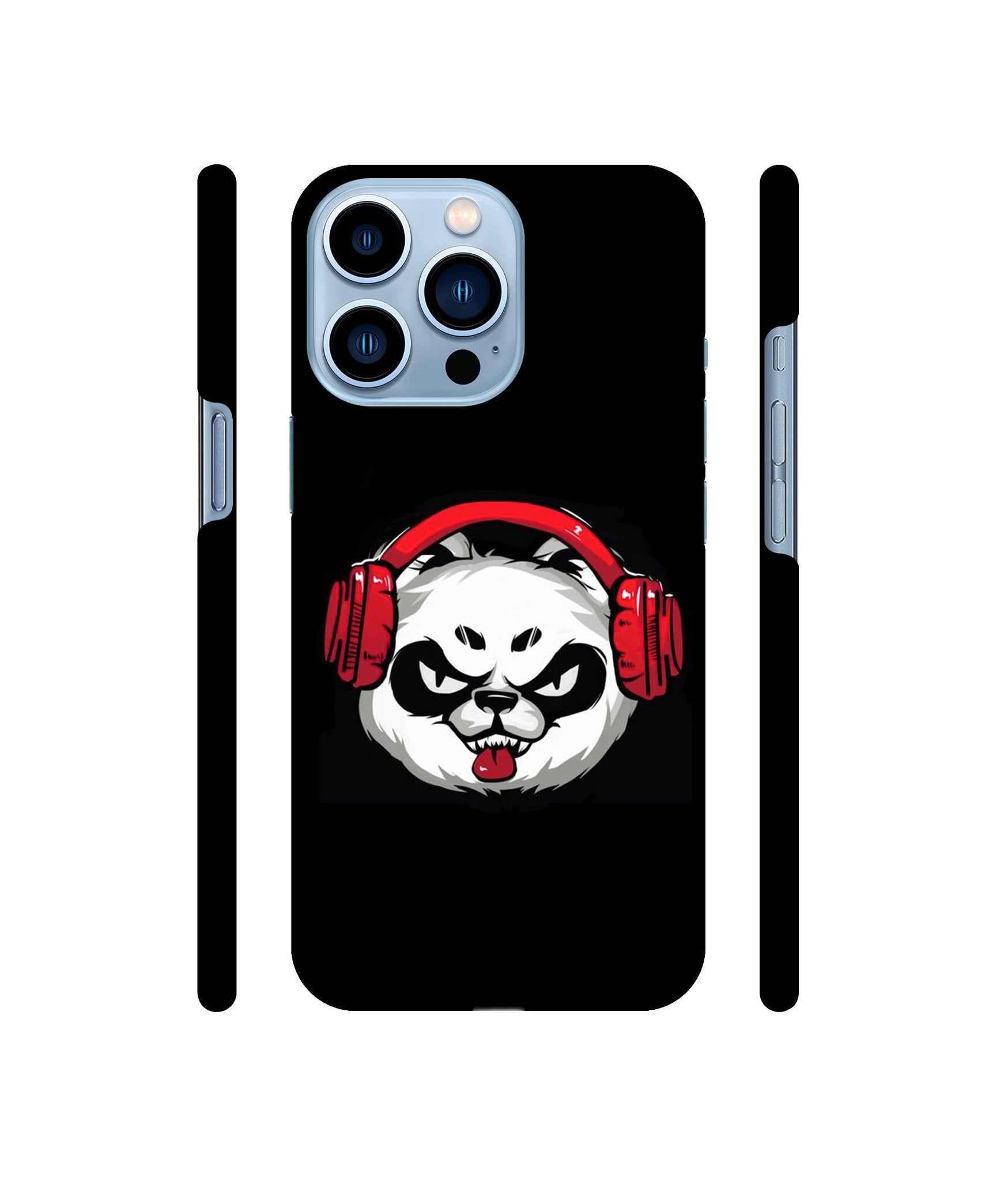 Panda With Headphone Designer Hard Back Cover for Apple iPhone 13 Pro