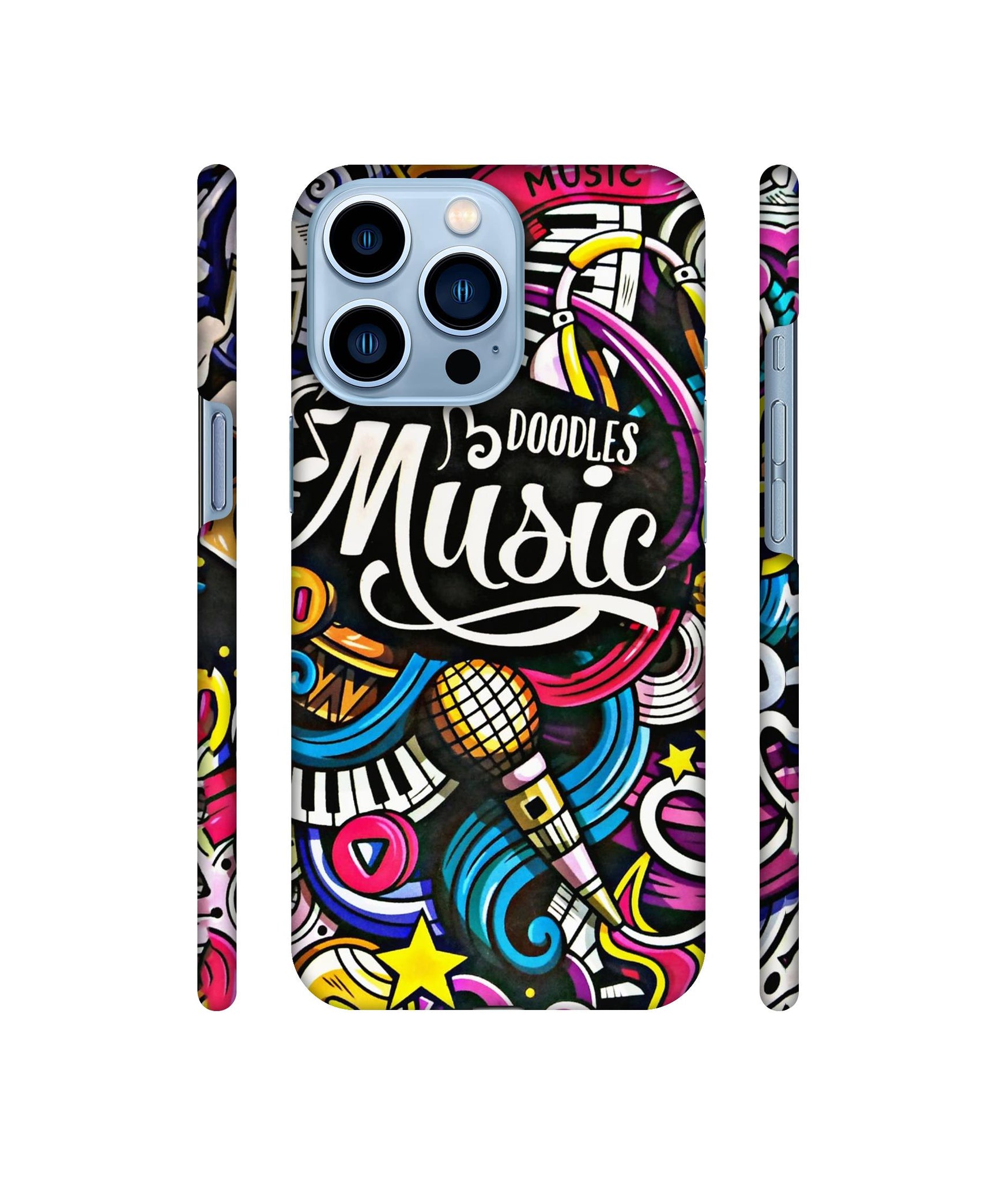 Doodles Music Designer Hard Back Cover for Apple iPhone 13 Pro