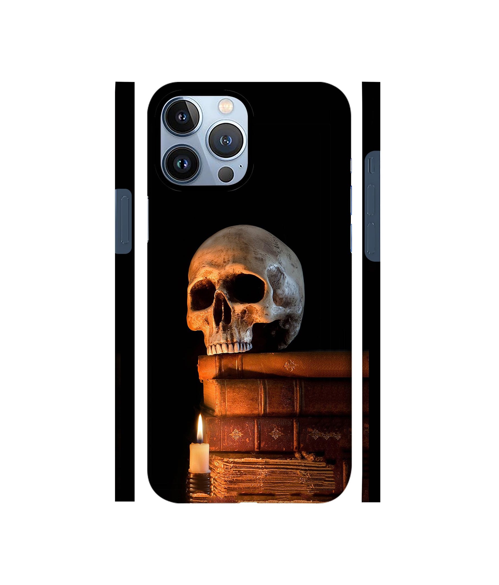 Skull Magic Candles Books Designer Hard Back Cover for Apple iPhone 13 Pro