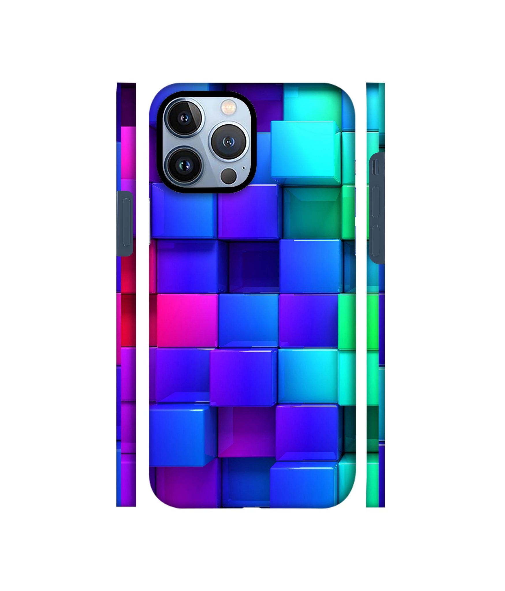 Blocks Rainbow 3D Graphics Designer Hard Back Cover for Apple iPhone 13 Pro