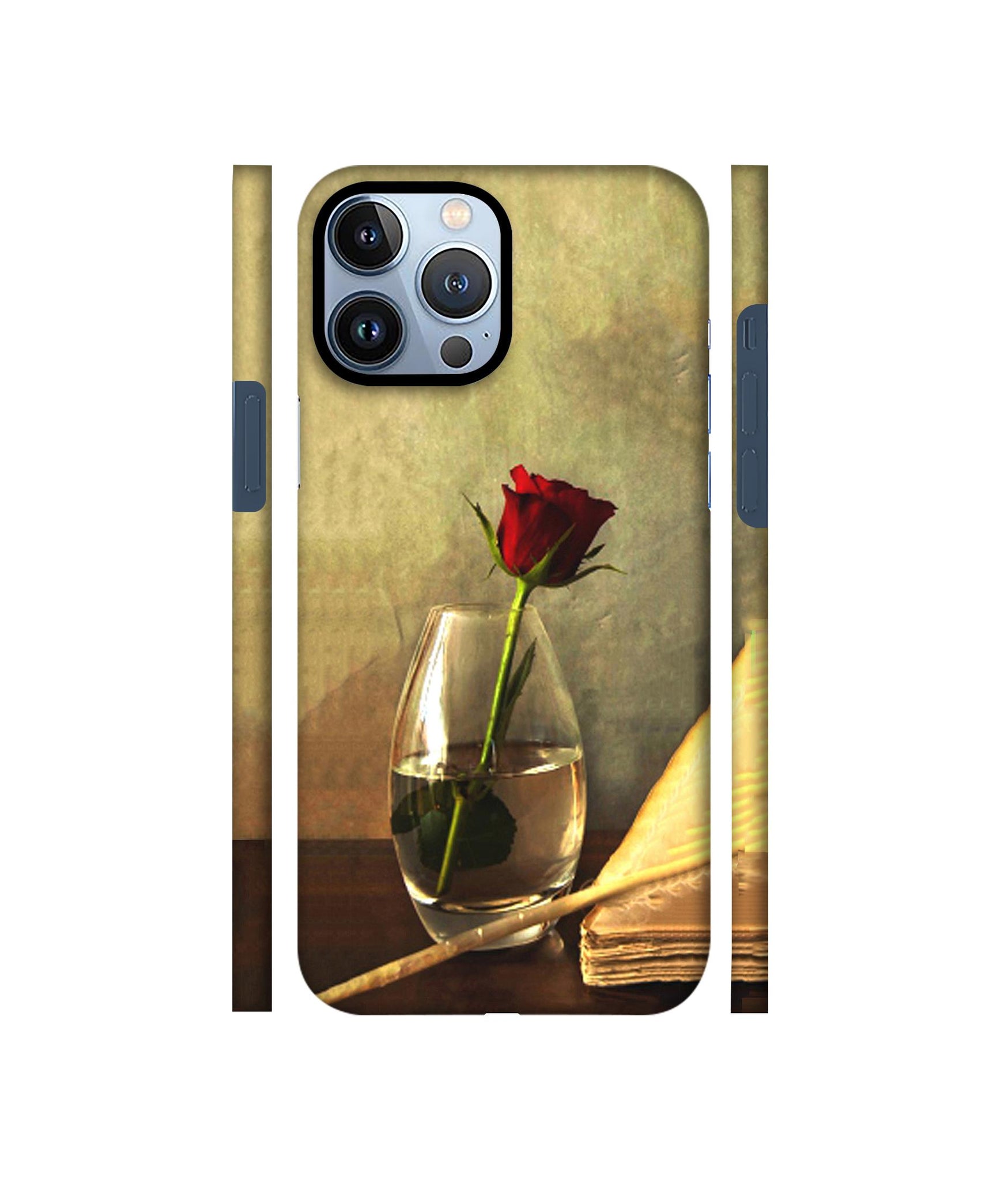 Red Rose in Glass Designer Hard Back Cover for Apple iPhone 13 Pro