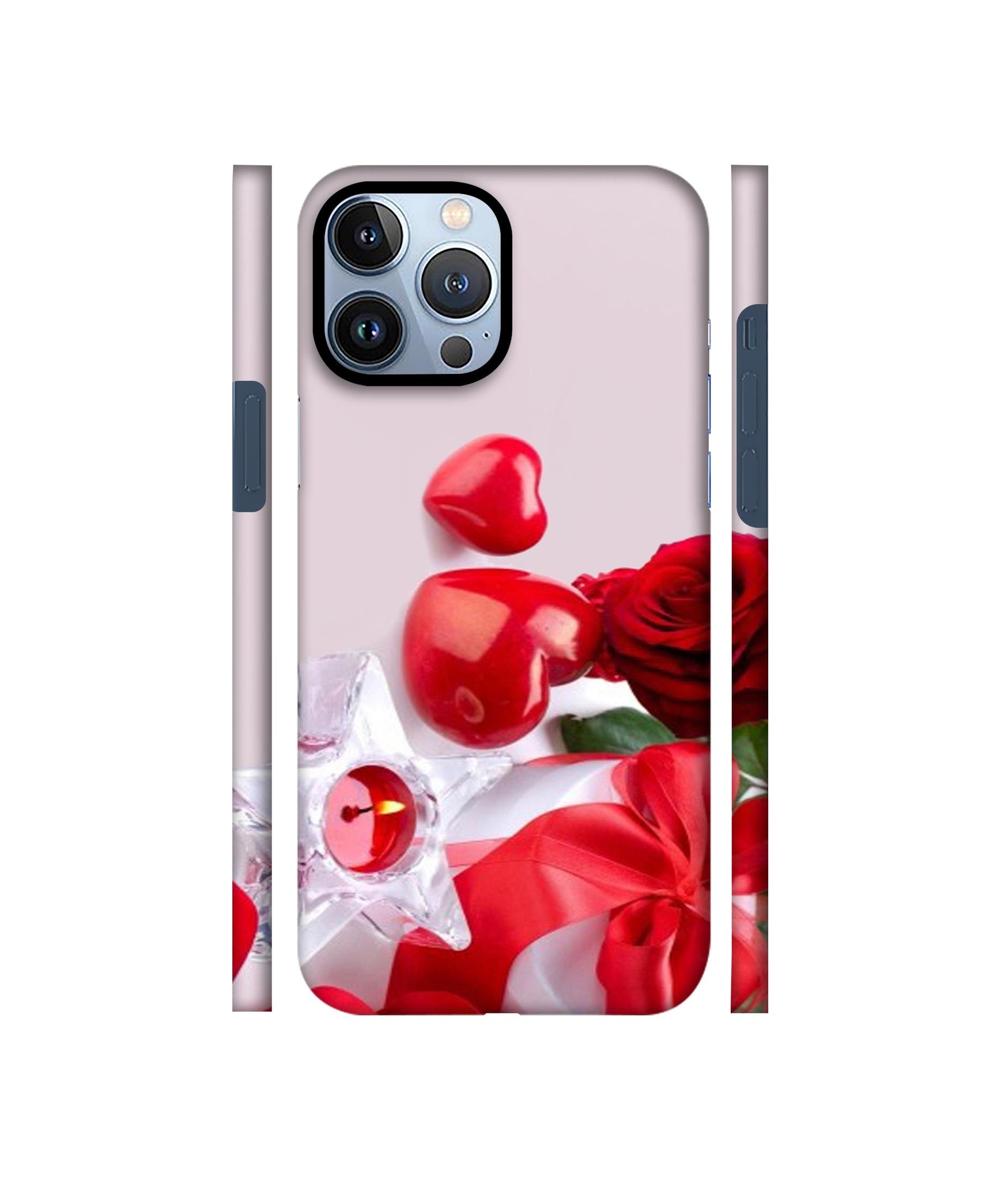 Red Rose Heart Valentines Couple Designer Hard Back Cover for Apple iPhone 13 Pro