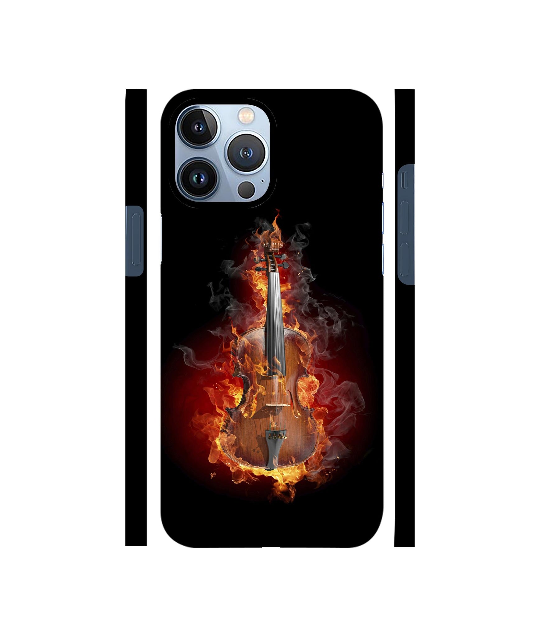 Burning Violin Designer Hard Back Cover for Apple iPhone 13 Pro