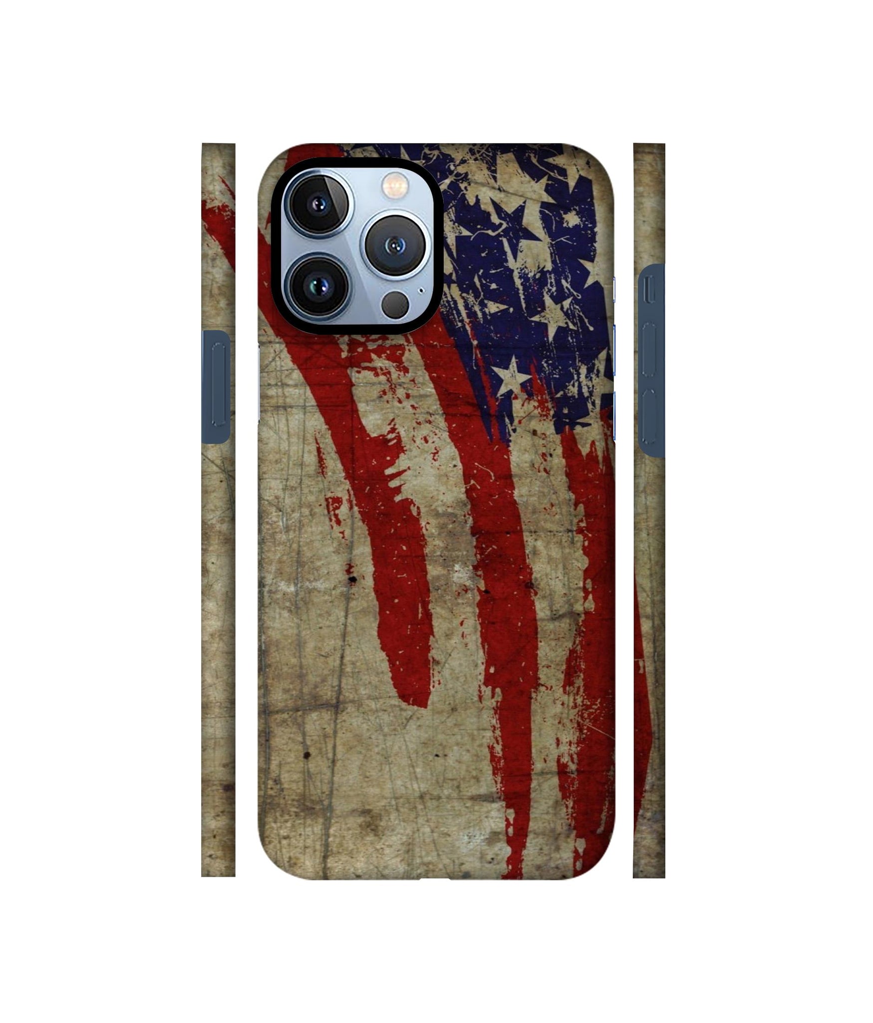 Vintage American Flag Designer Hard Back Cover for Apple iPhone 13 Pro