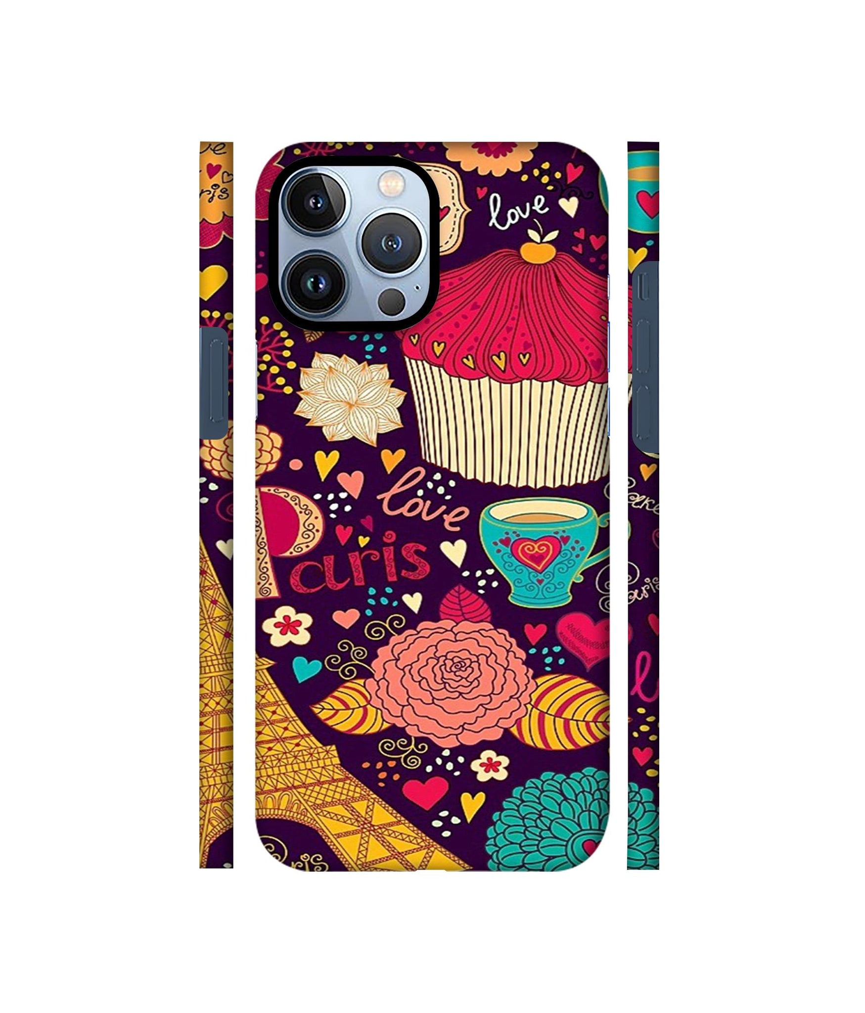 Paris Flower Love Designer Hard Back Cover for Apple iPhone 13 Pro