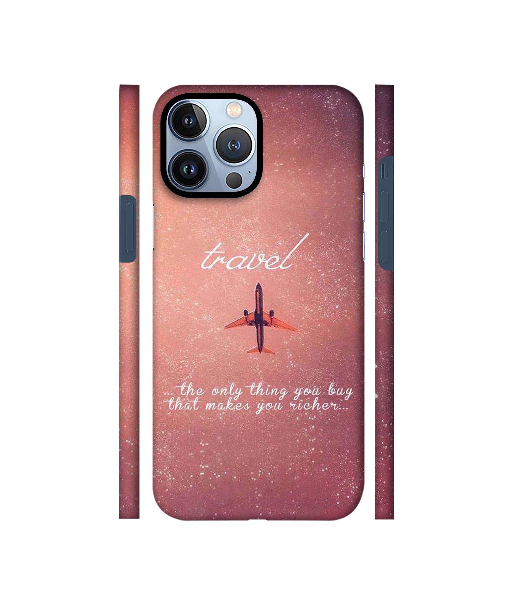 Travel with Plane Designer Hard Back Cover for Apple iPhone 13 Pro