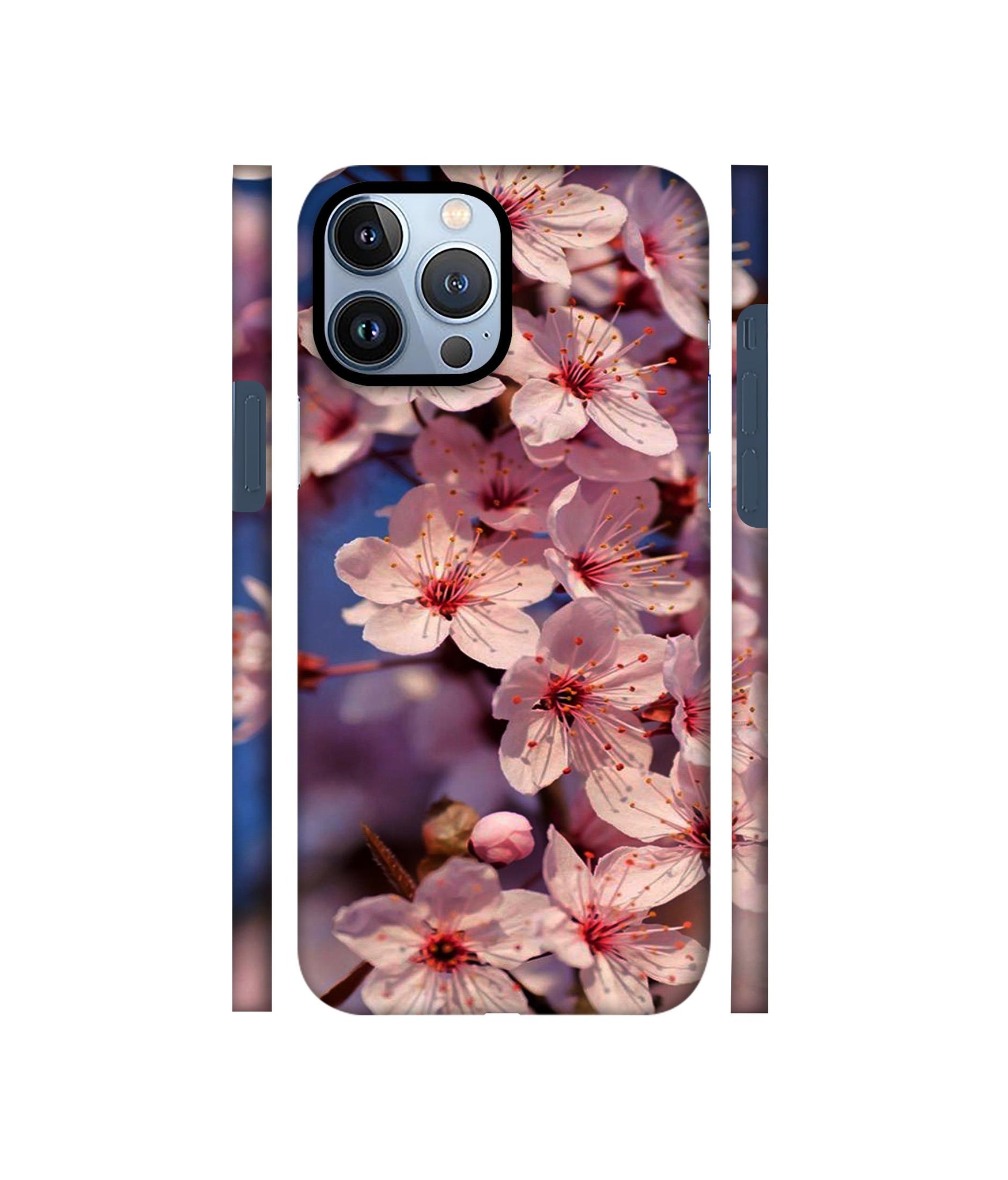 Pink Flowers Pattern Designer Hard Back Cover for Apple iPhone 13 Pro