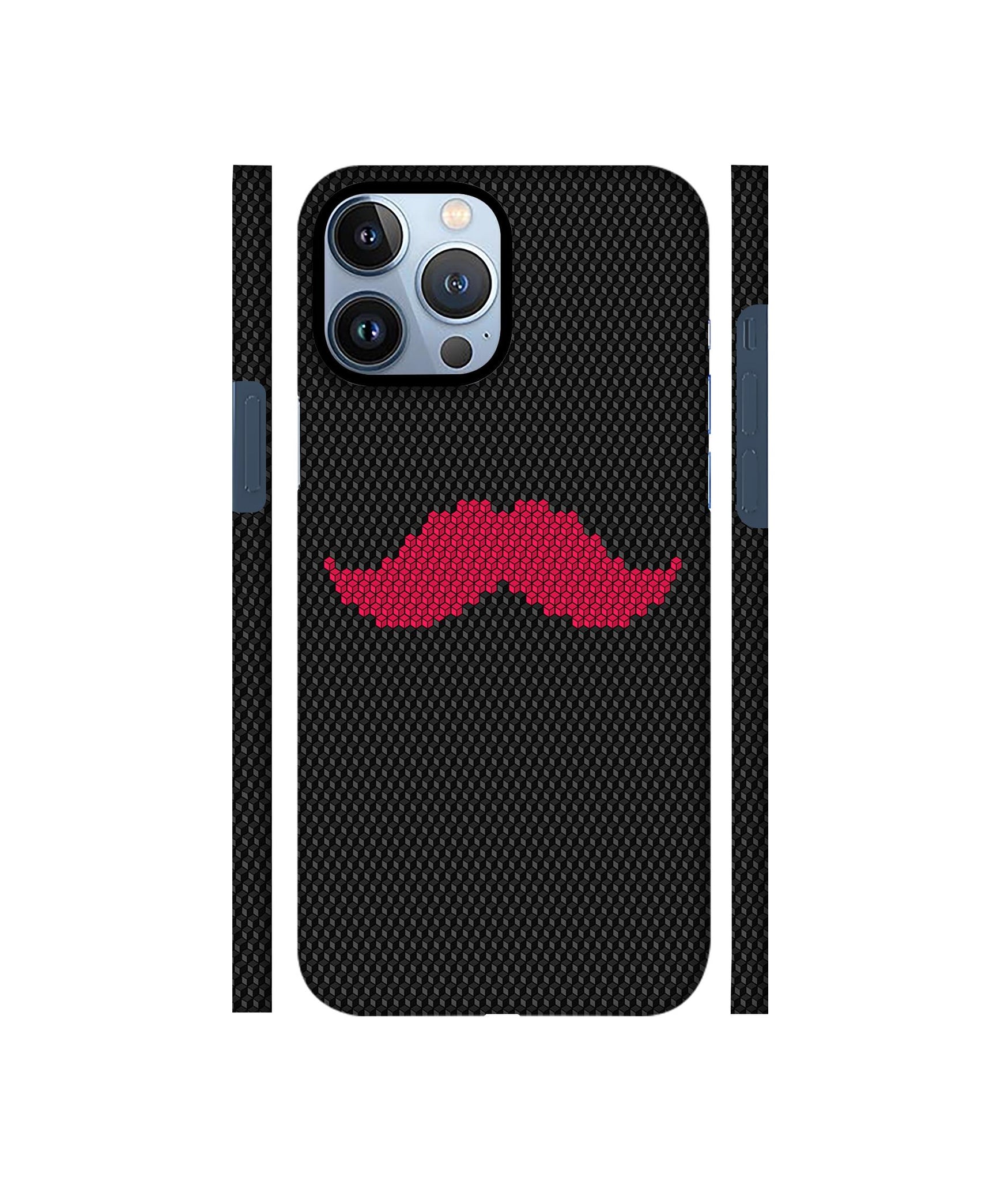 Pink Mustache Pattern Designer Hard Back Cover for Apple iPhone 13 Pro