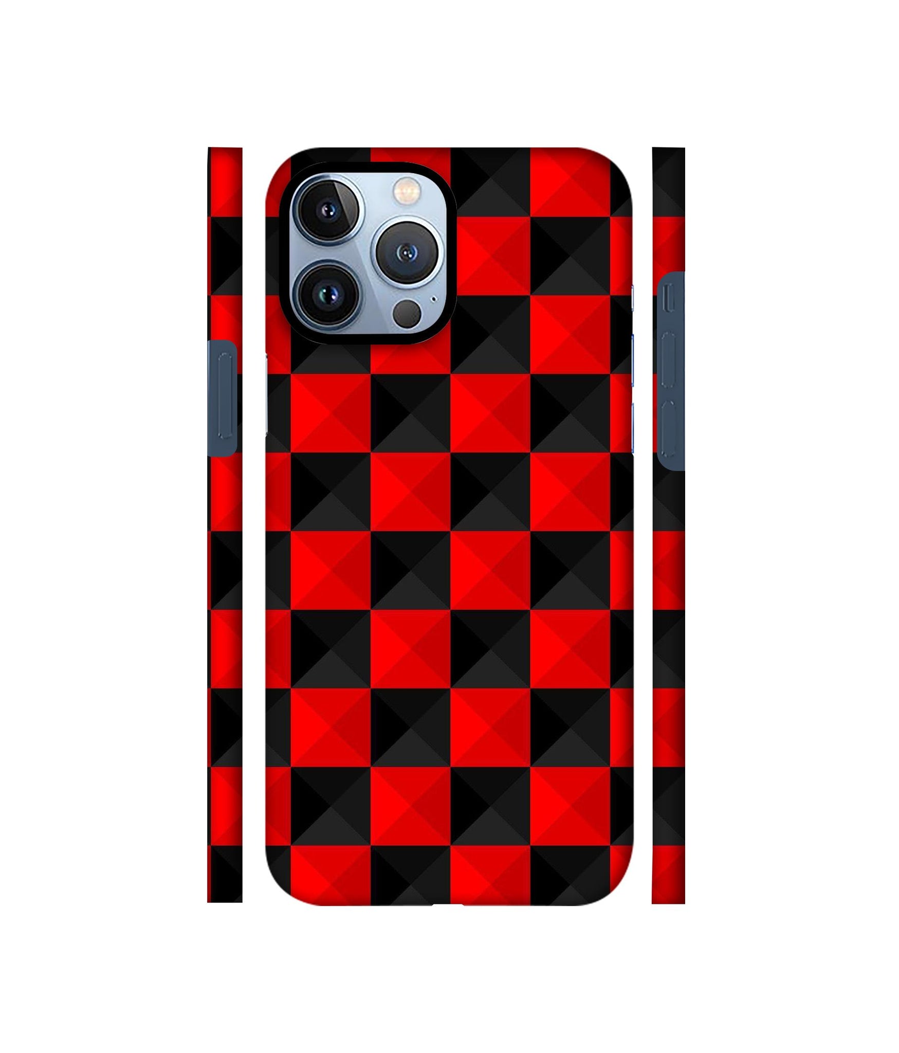 Red N Black Cubes Designer Hard Back Cover for Apple iPhone 13 Pro