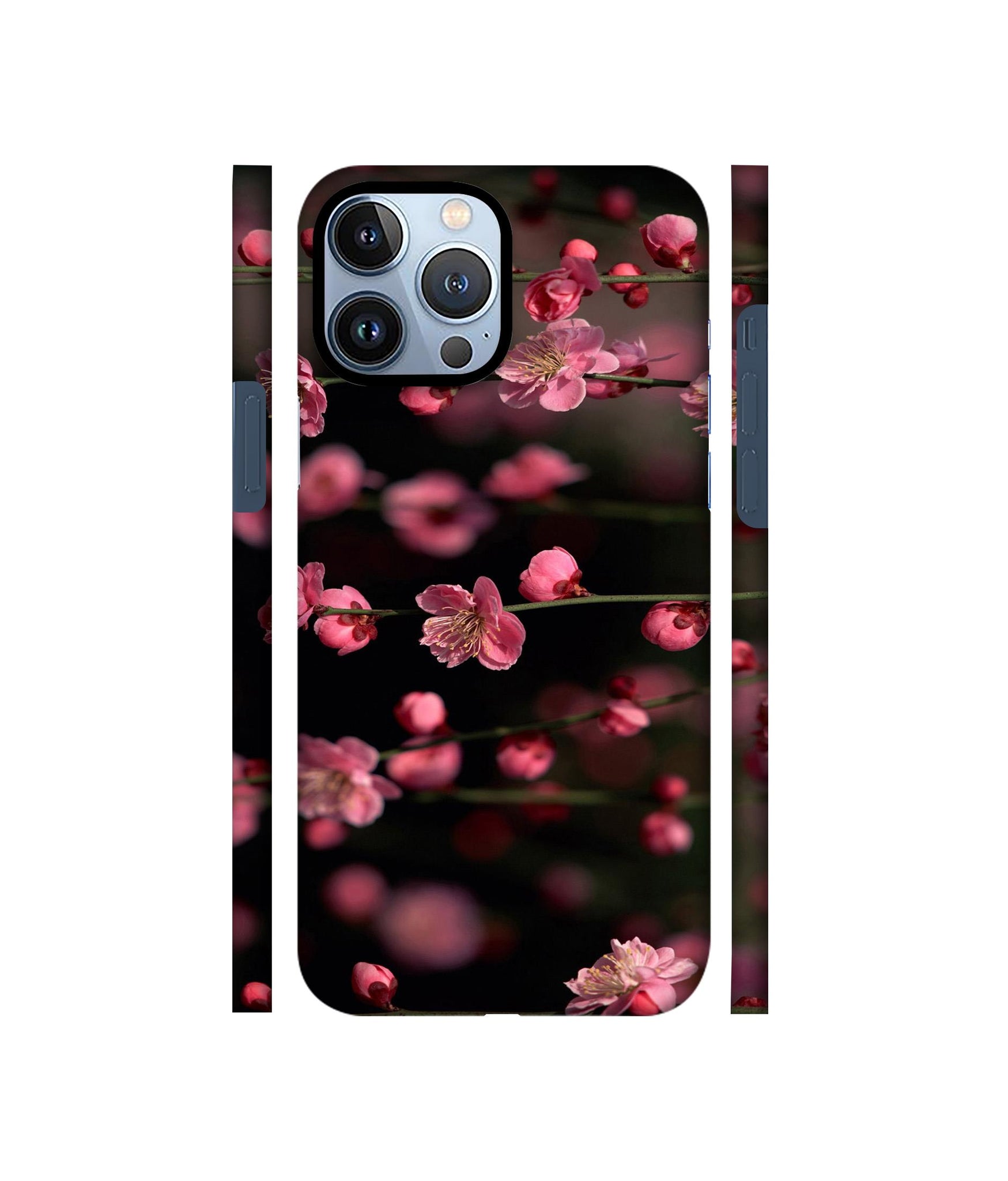 Pink Flowers Designer Hard Back Cover for Apple iPhone 13 Pro