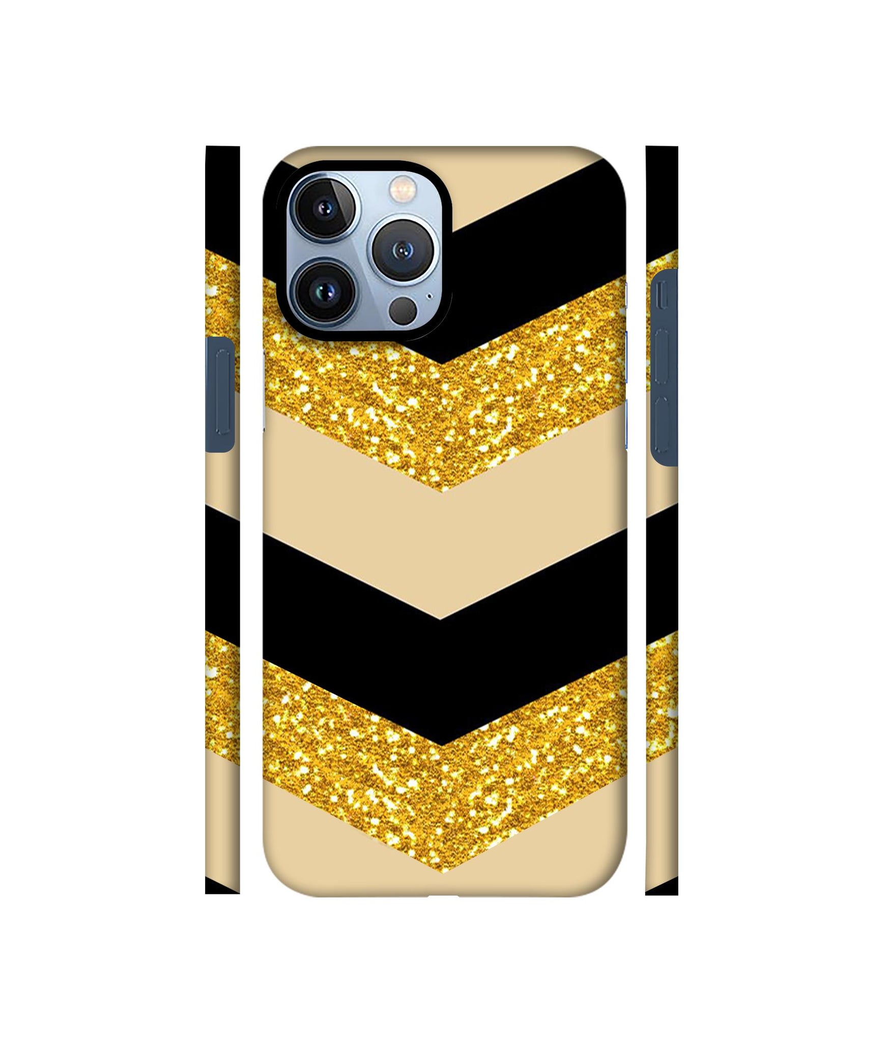 Black & Gold Designer Hard Back Cover for Apple iPhone 13 Pro