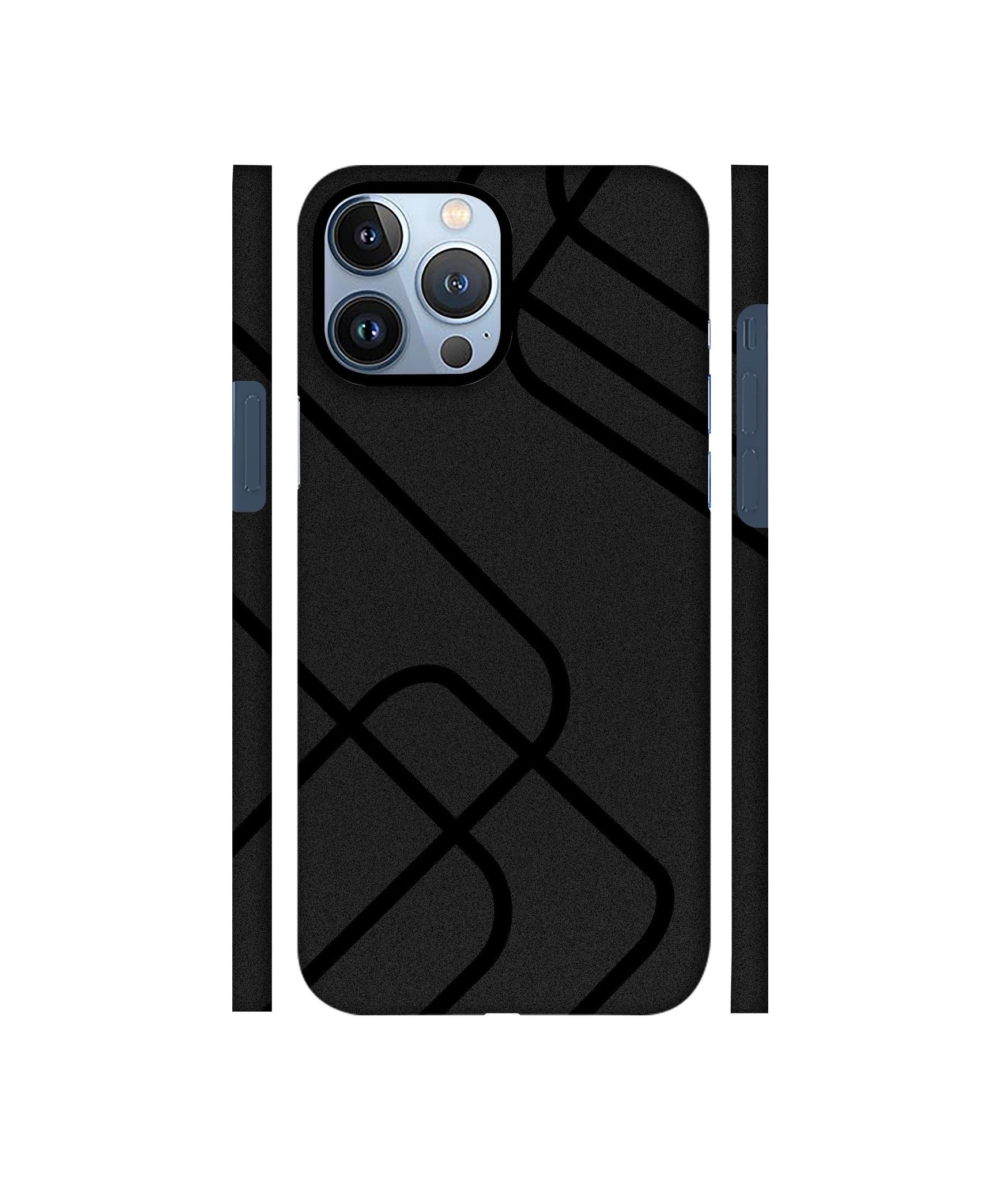 Zig-Zag Black Line Designer Hard Back Cover for Apple iPhone 13 Pro