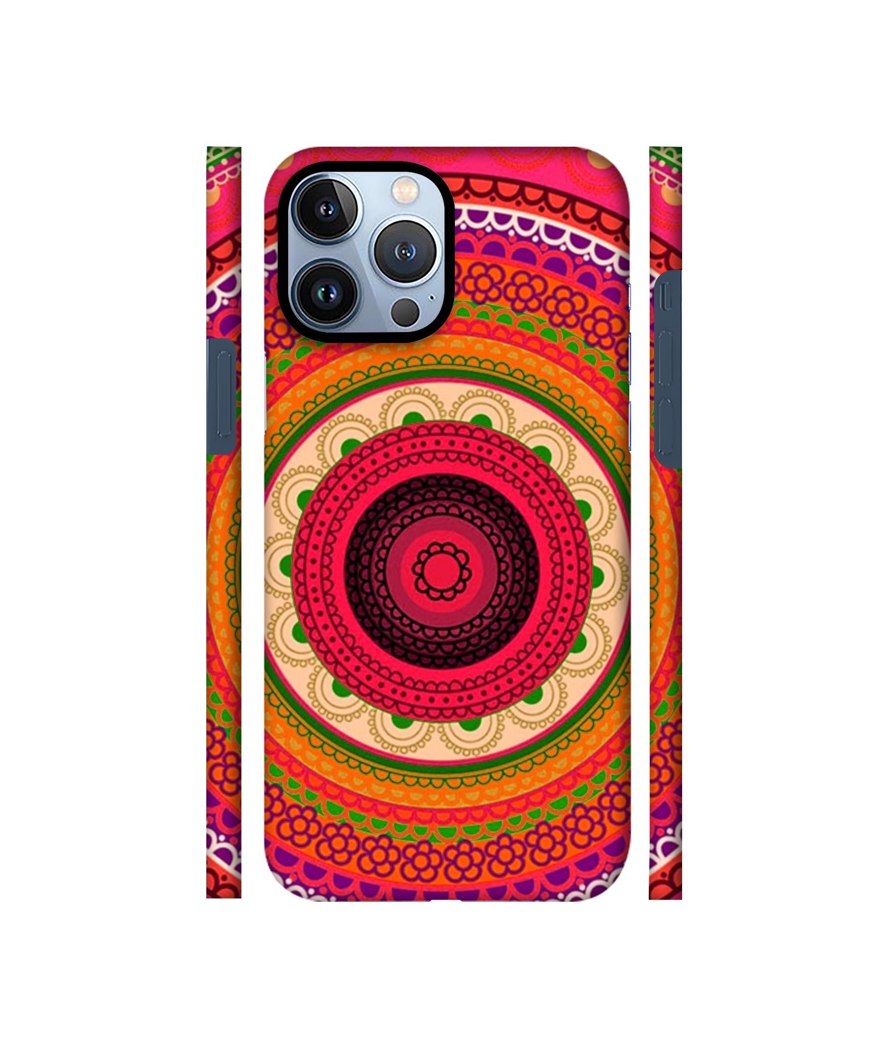 Round Rangoli Designer Hard Back Cover for Apple iPhone 13 Pro