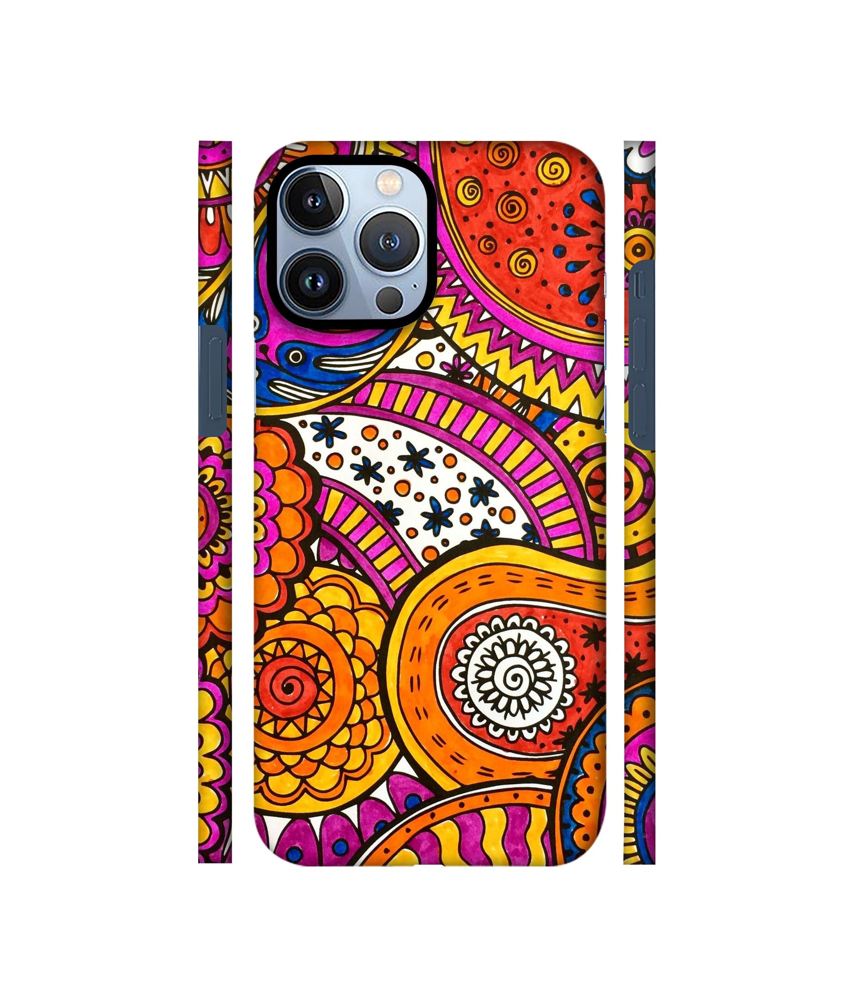 Rangoli Paisley Art Designer Hard Back Cover for Apple iPhone 13 Pro