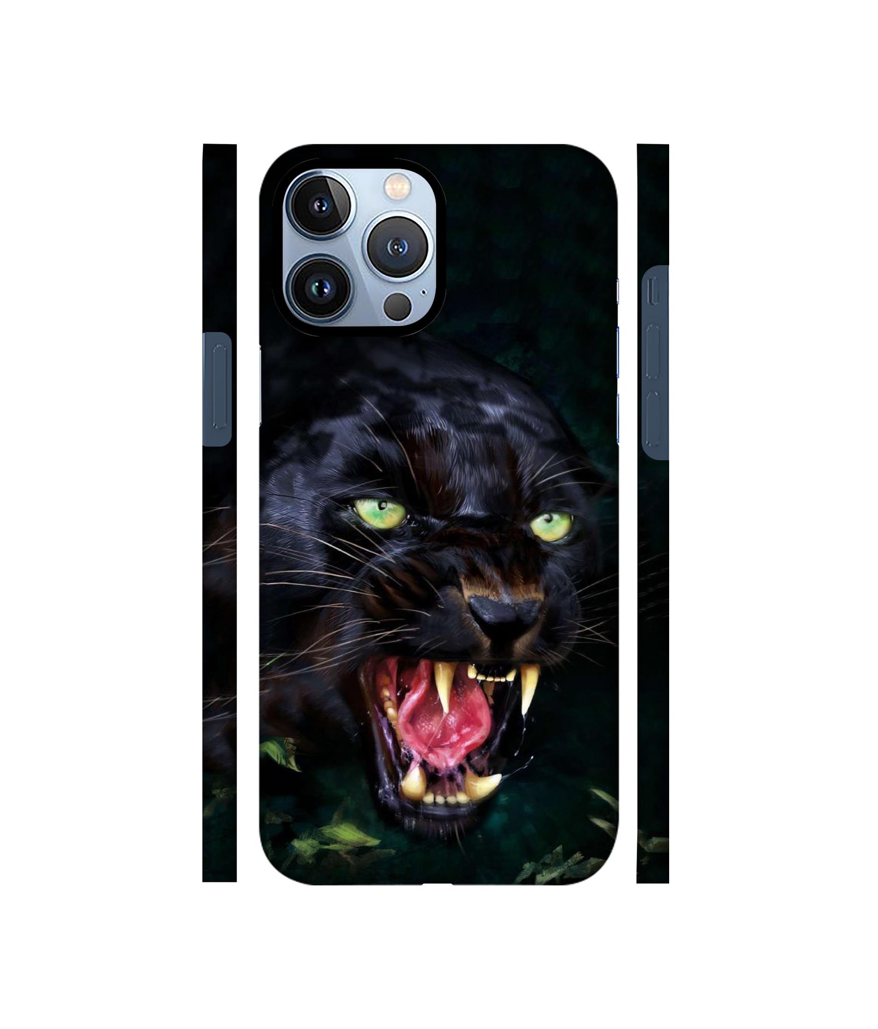 Angry Black Tiger Face Designer Hard Back Cover for Apple iPhone 13 Pro