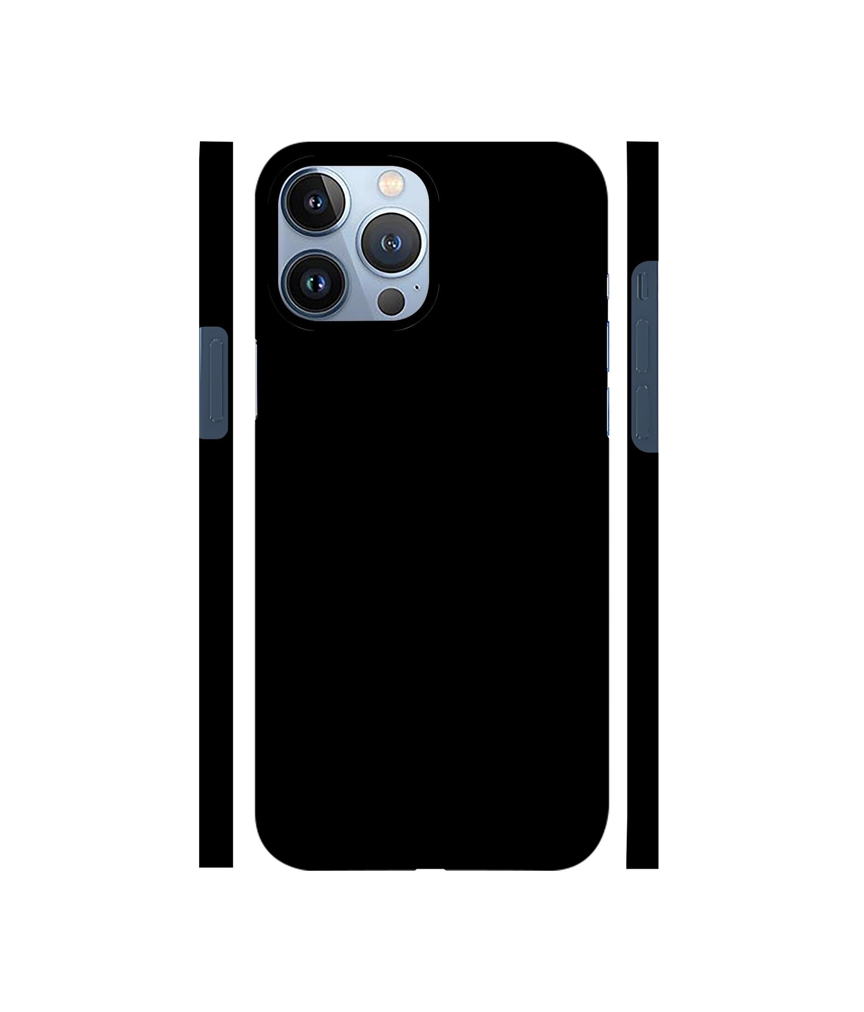 Solid Black Designer Hard Back Cover for Apple iPhone 13 Pro