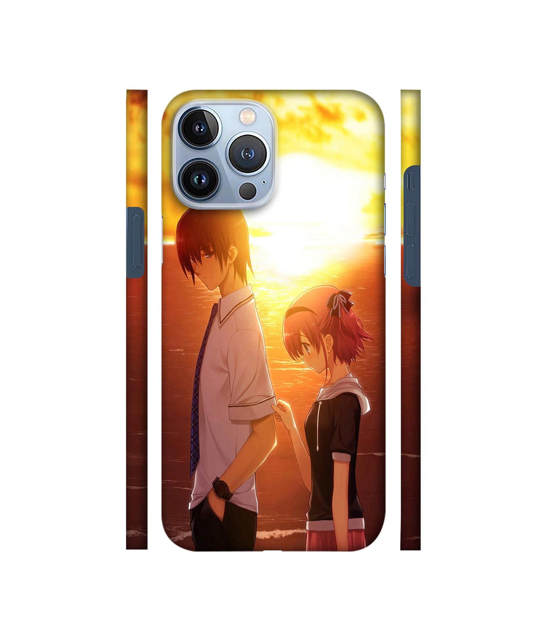 Girl Boy Sunset Sea Designer Hard Back Cover for Apple iPhone 13 Pro