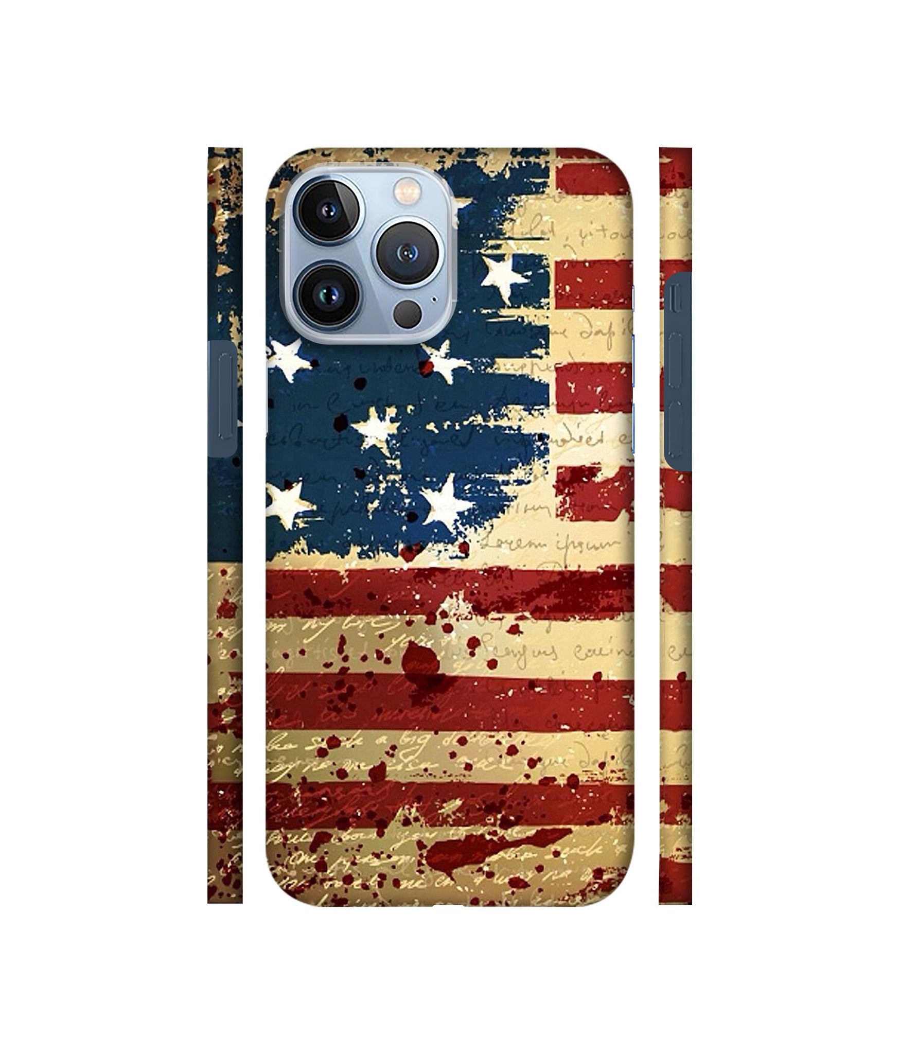 Colorful USA Flag Designer Hard Back Cover for Apple iPhone 13 Pro