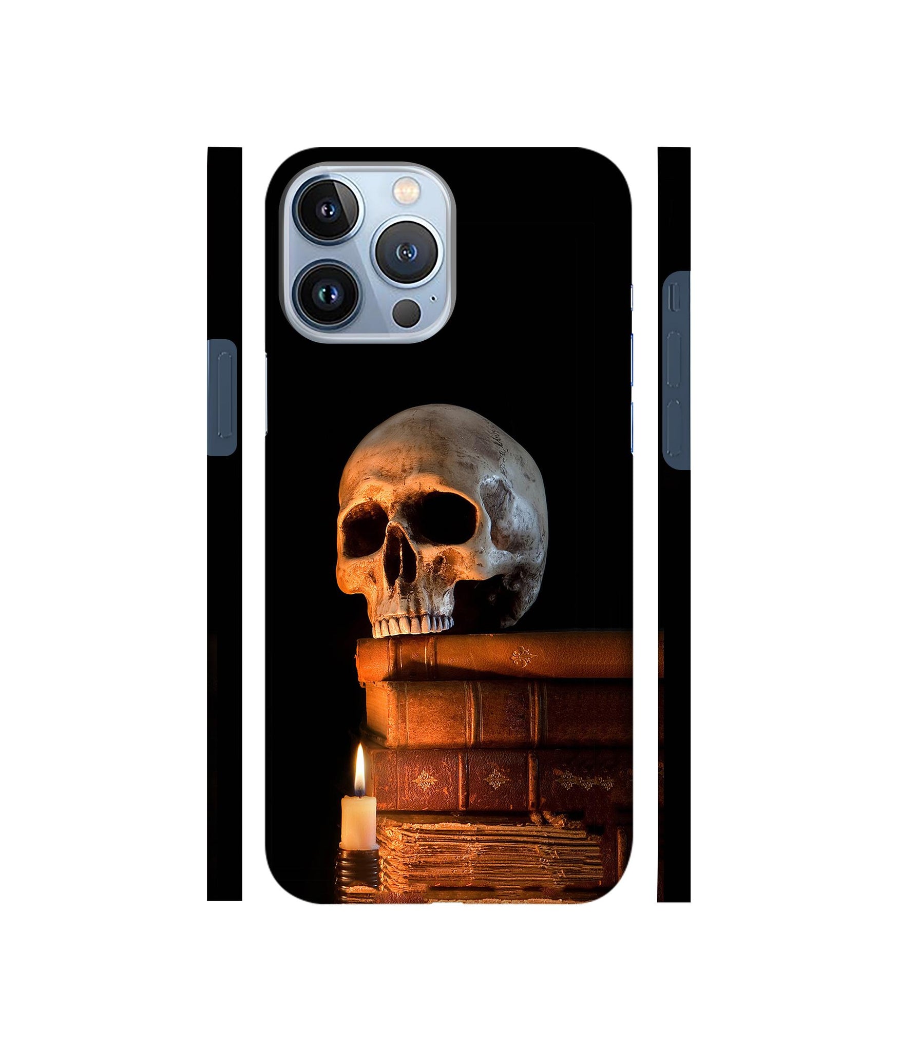 Skull Magic Candles Books Designer Hard Back Cover for Apple iPhone 13 Pro