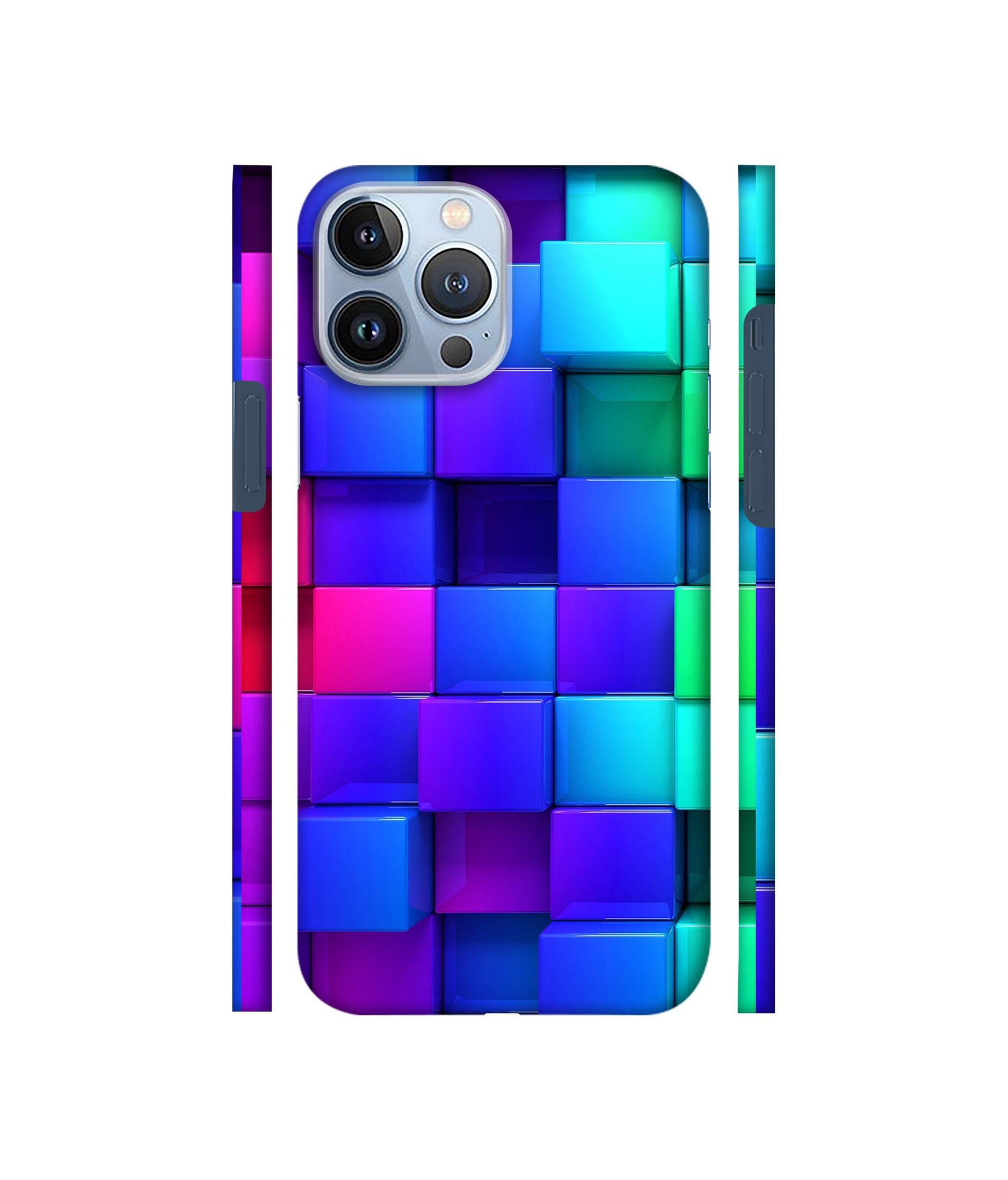 Blocks Rainbow 3D Graphics Designer Hard Back Cover for Apple iPhone 13 Pro