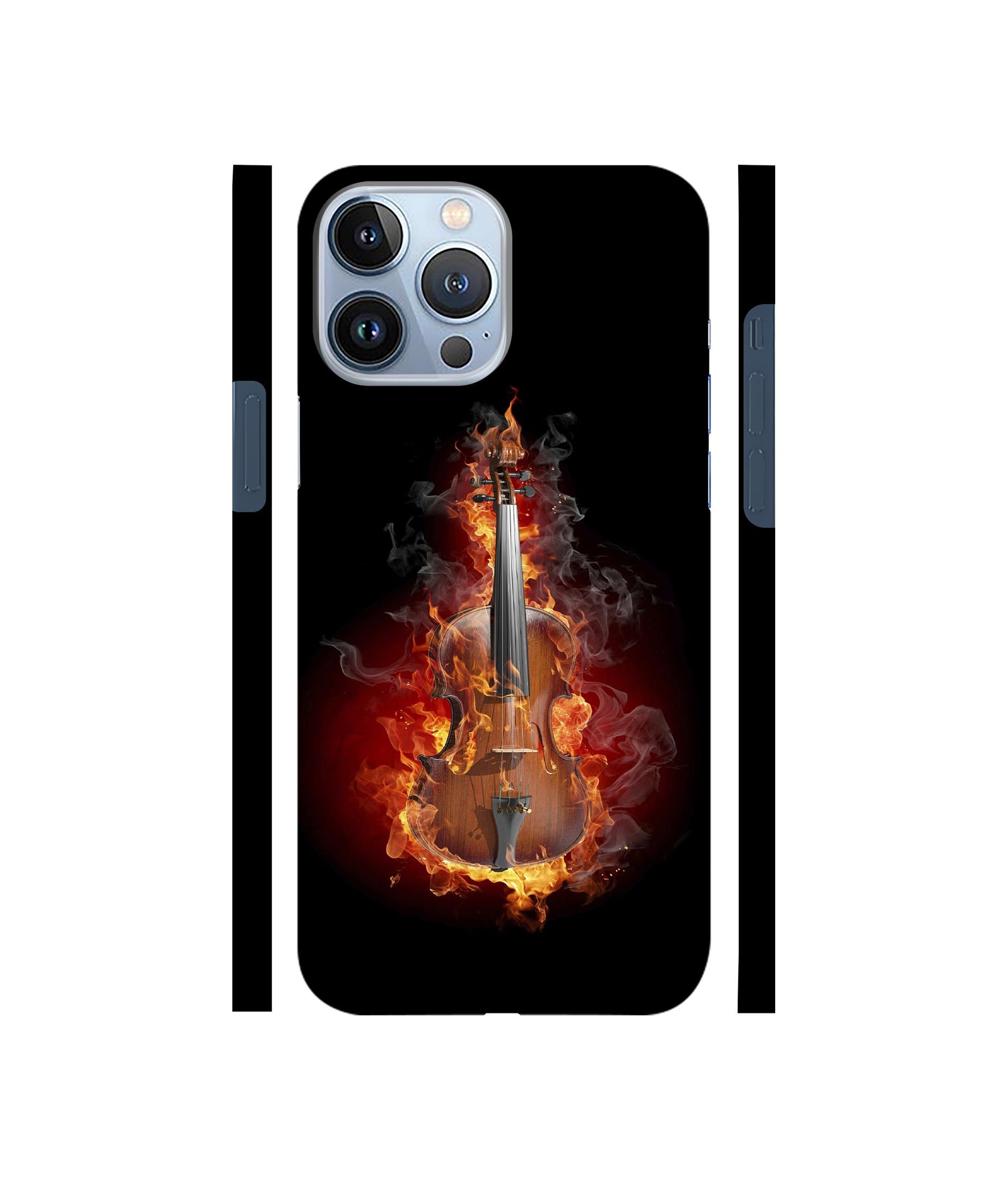 Burning Violin Designer Hard Back Cover for Apple iPhone 13 Pro