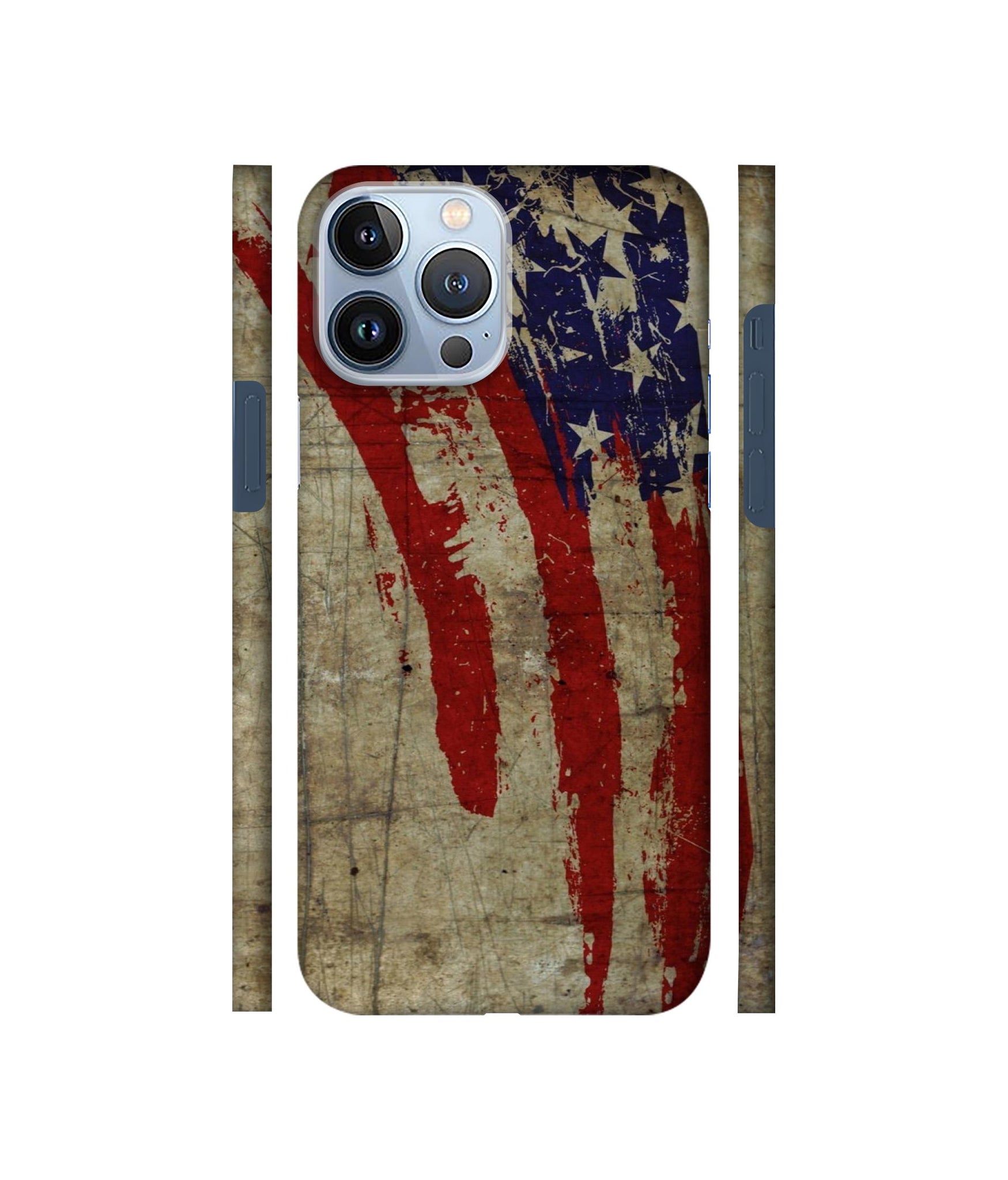 Vintage American Flag Designer Hard Back Cover for Apple iPhone 13 Pro