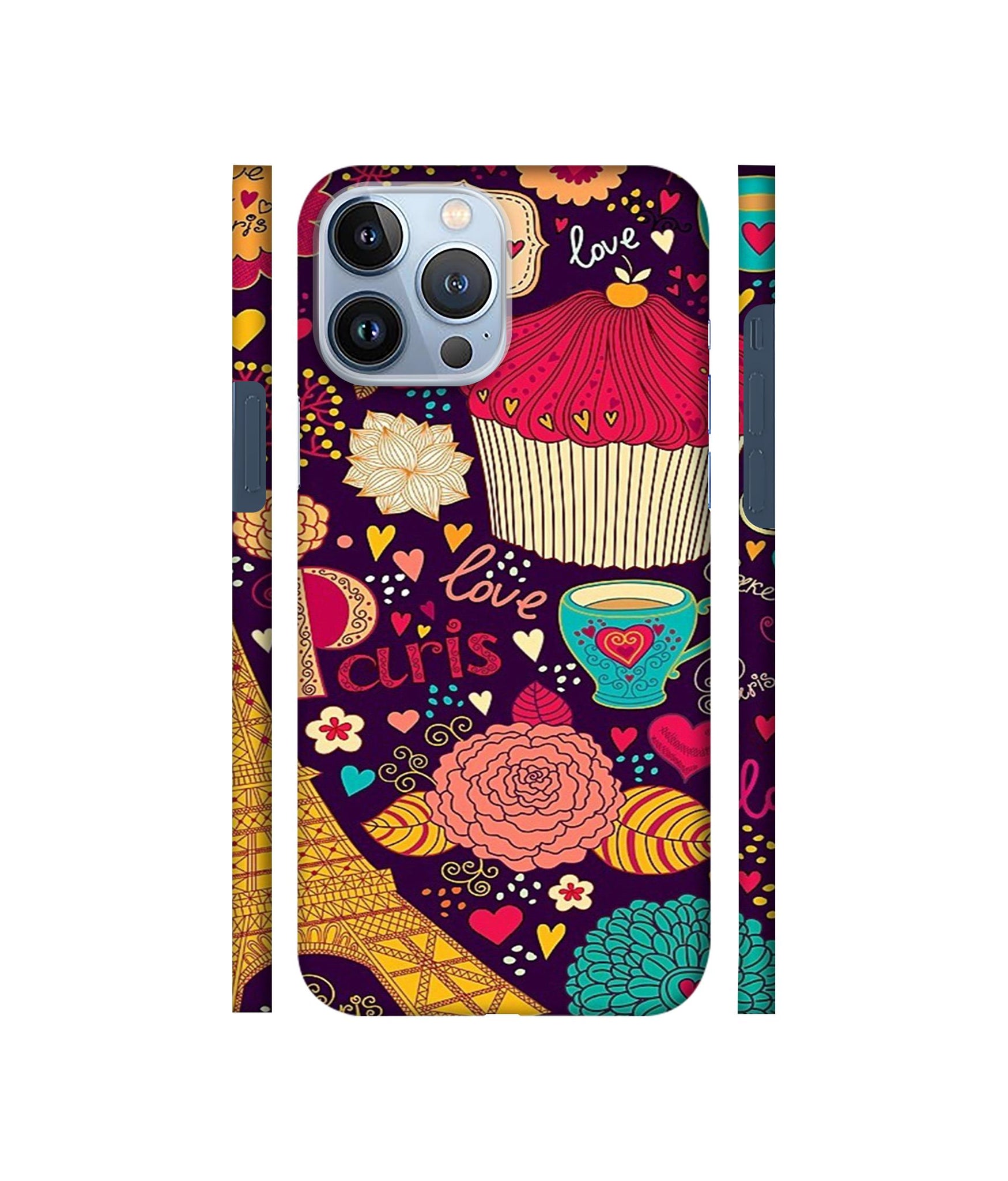 Paris Flower Love Designer Hard Back Cover for Apple iPhone 13 Pro