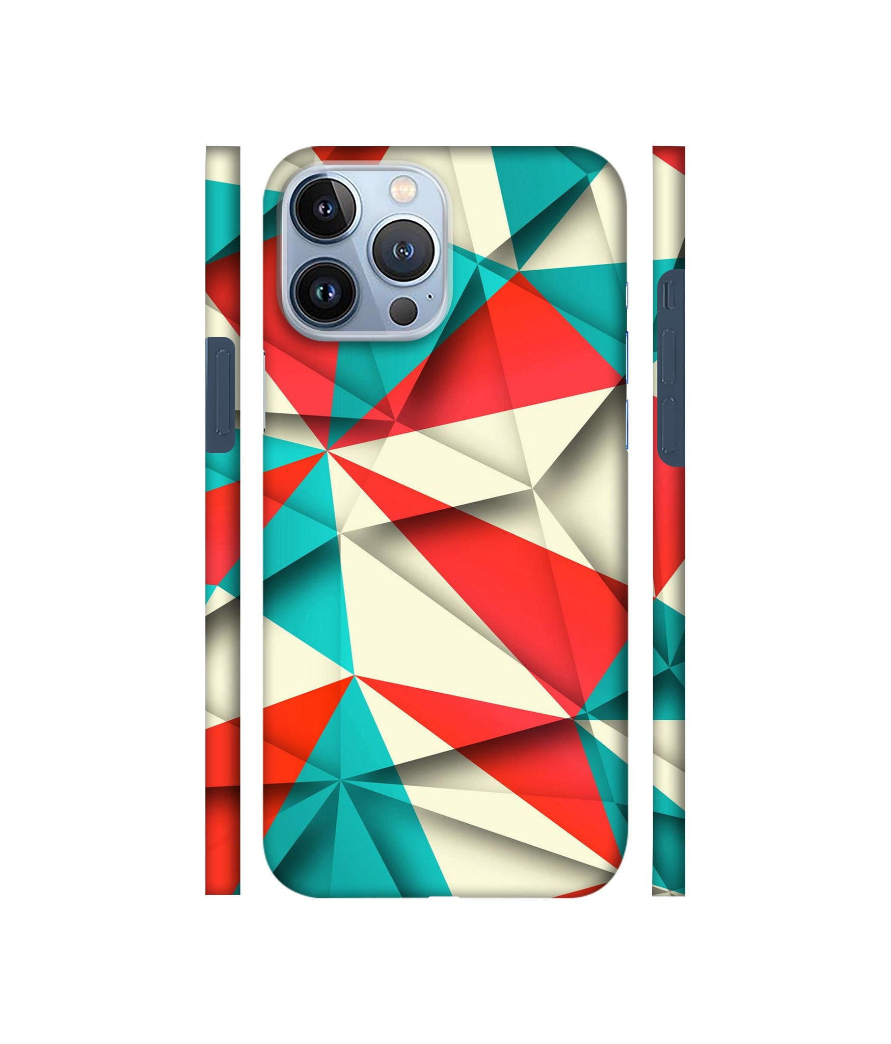 Red Blue White Pattern Designer Hard Back Cover for Apple iPhone 13 Pro