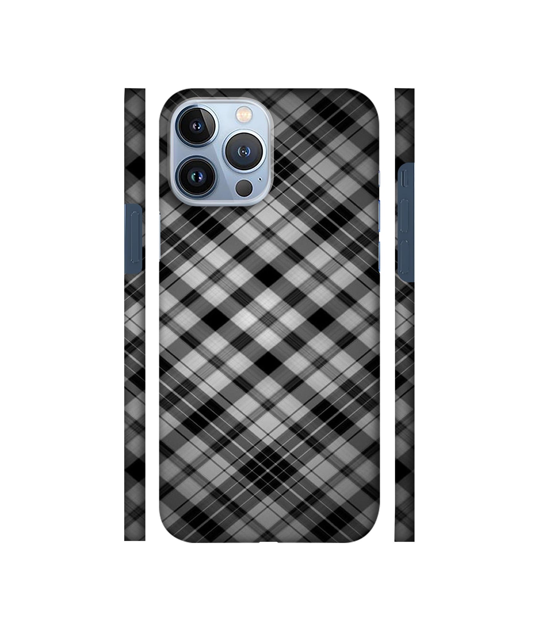 Black Stripes Pattern Designer Hard Back Cover for Apple iPhone 13 Pro