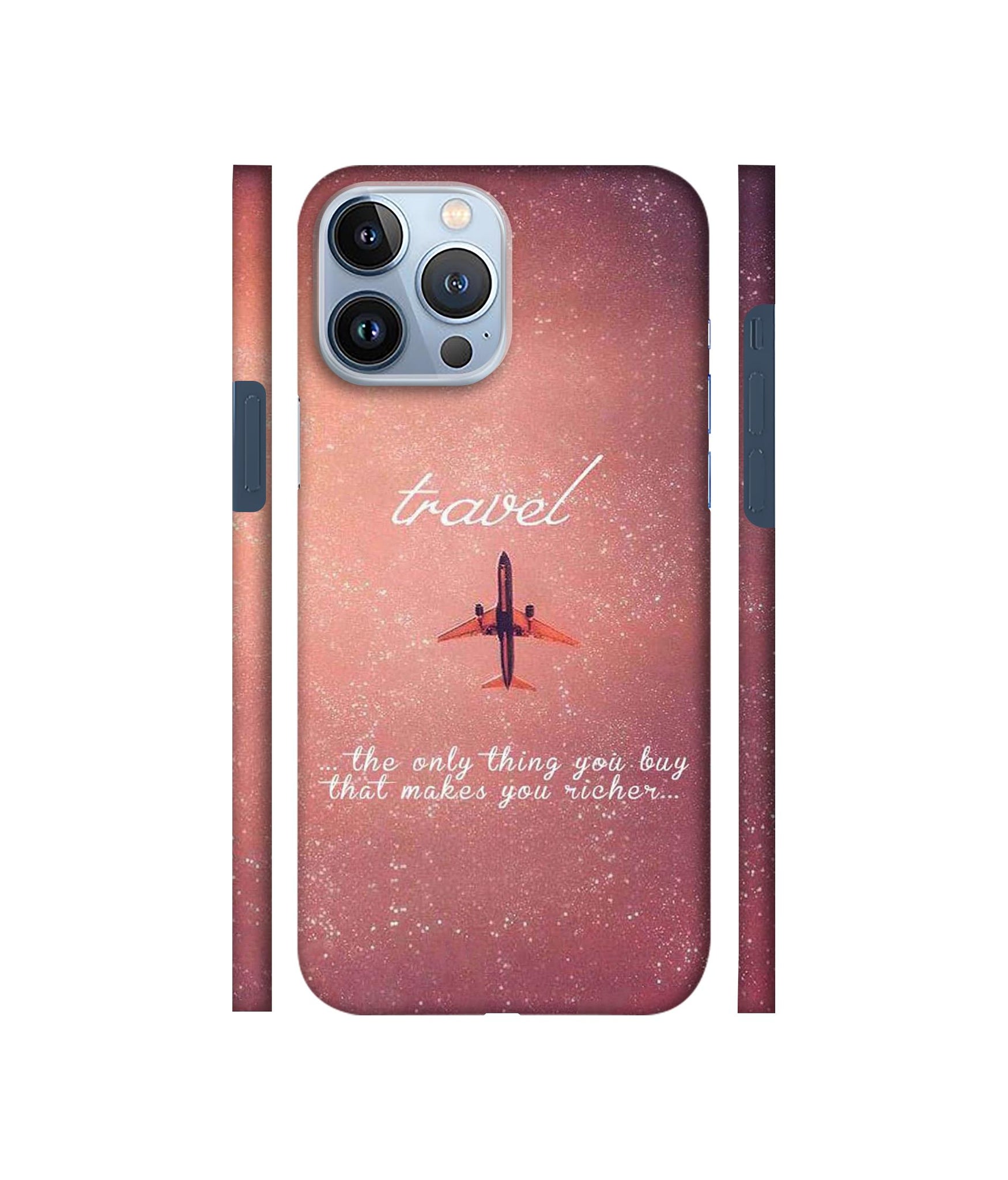 Travel with Plane Designer Hard Back Cover for Apple iPhone 13 Pro