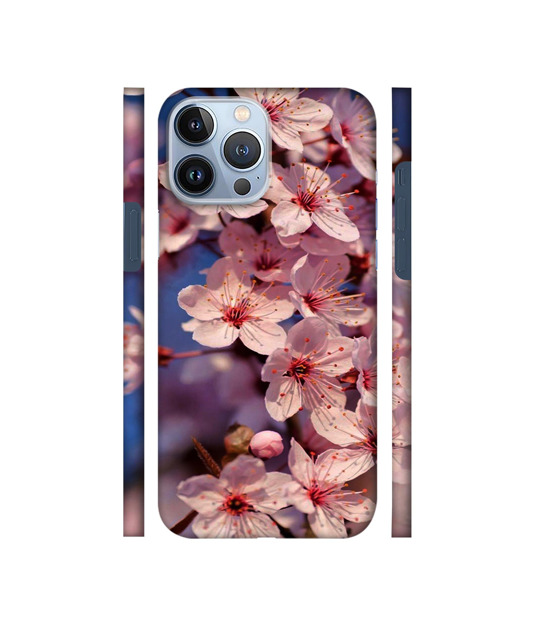 Pink Flowers Pattern Designer Hard Back Cover for Apple iPhone 13 Pro