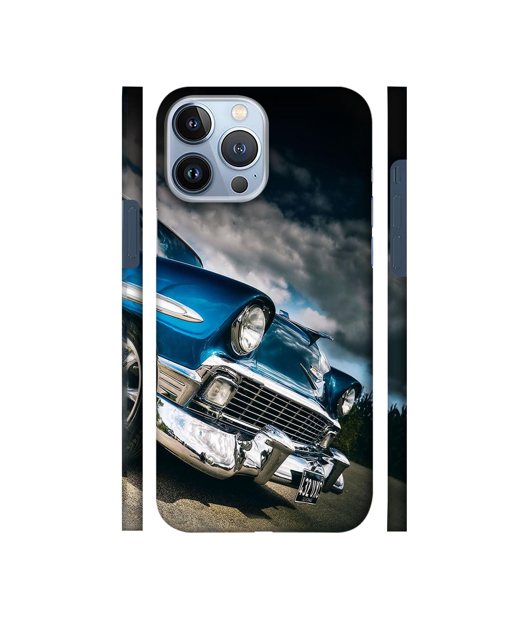 Vintage Car Pattern Designer Hard Back Cover for Apple iPhone 13 Pro