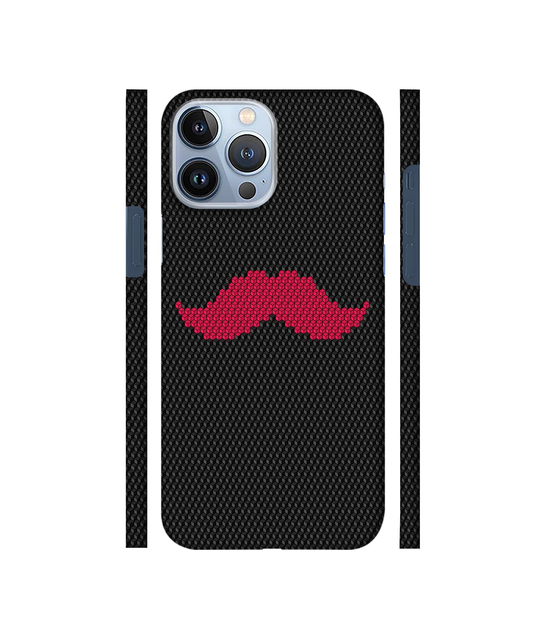 Pink Mustache Pattern Designer Hard Back Cover for Apple iPhone 13 Pro