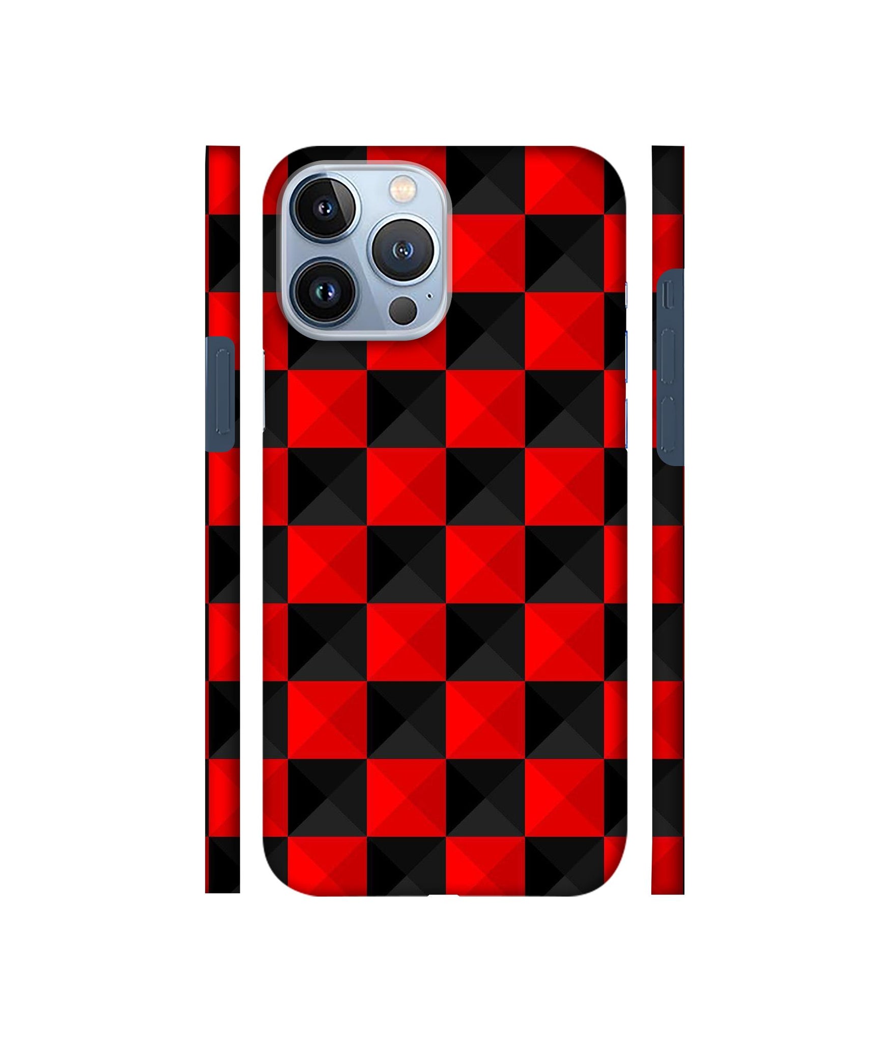 Red N Black Cubes Designer Hard Back Cover for Apple iPhone 13 Pro