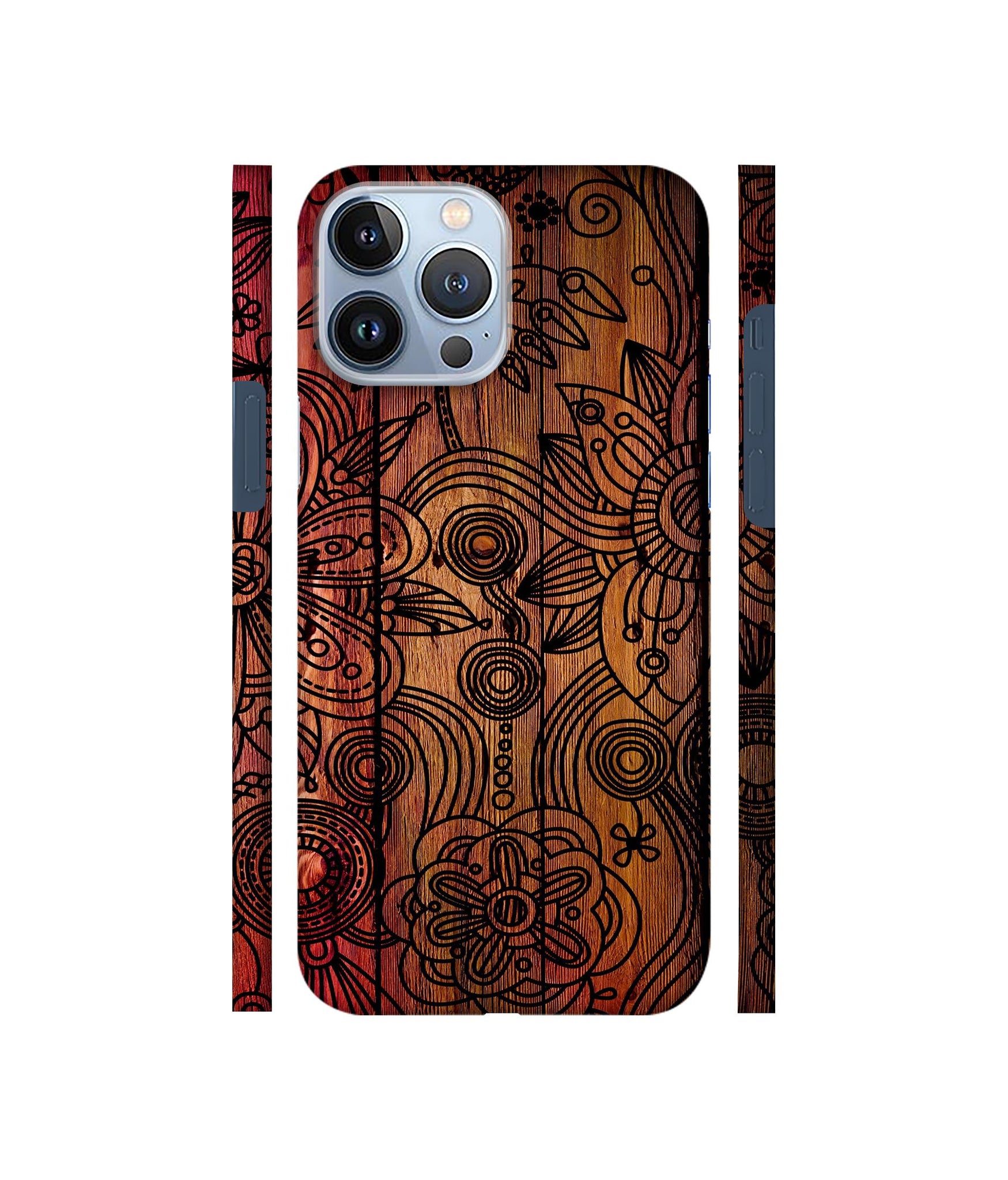 Dark Wooden Background Designer Hard Back Cover for Apple iPhone 13 Pro