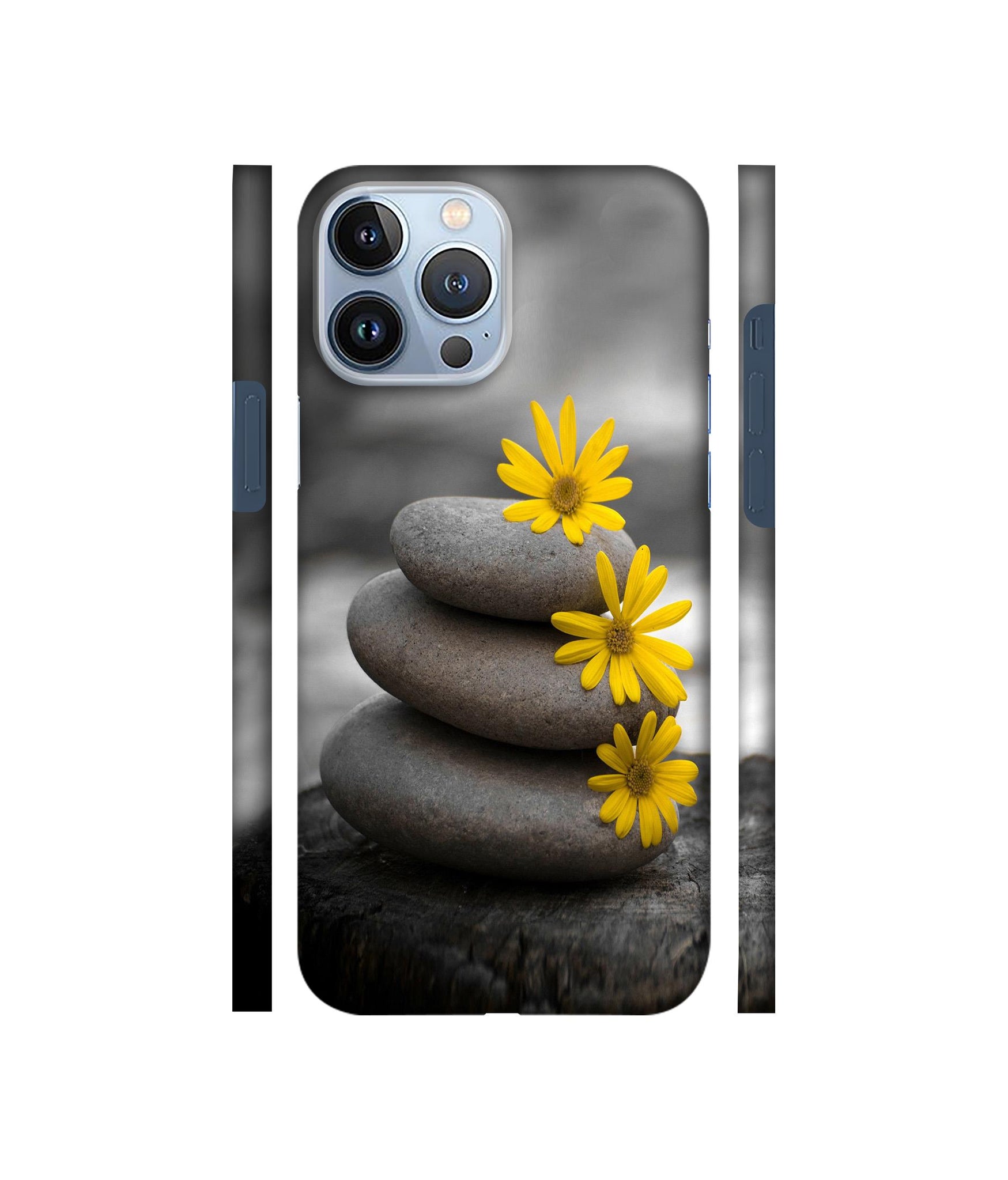 Stones And Flower Designer Hard Back Cover for Apple iPhone 13 Pro