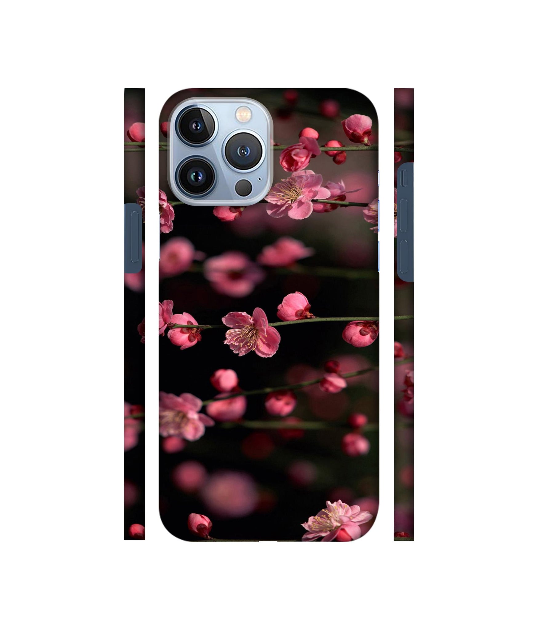 Pink Flowers Designer Hard Back Cover for Apple iPhone 13 Pro