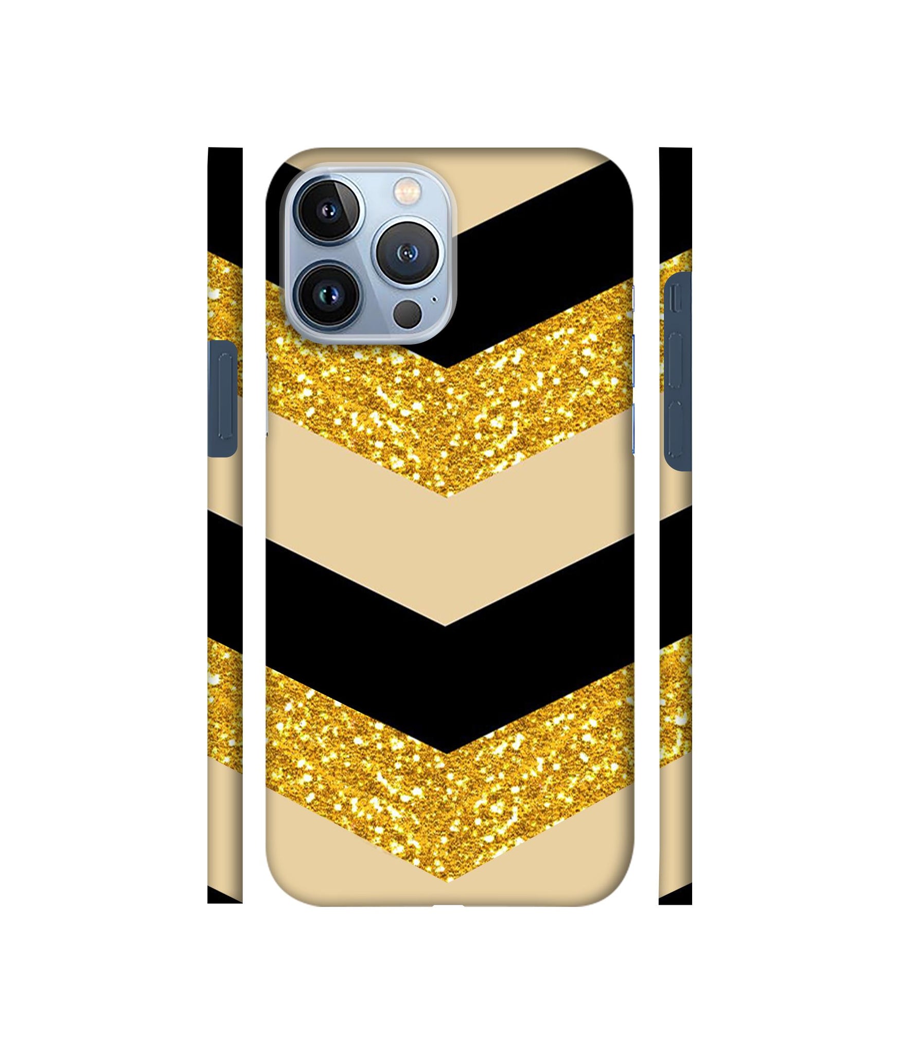 Black & Gold Designer Hard Back Cover for Apple iPhone 13 Pro