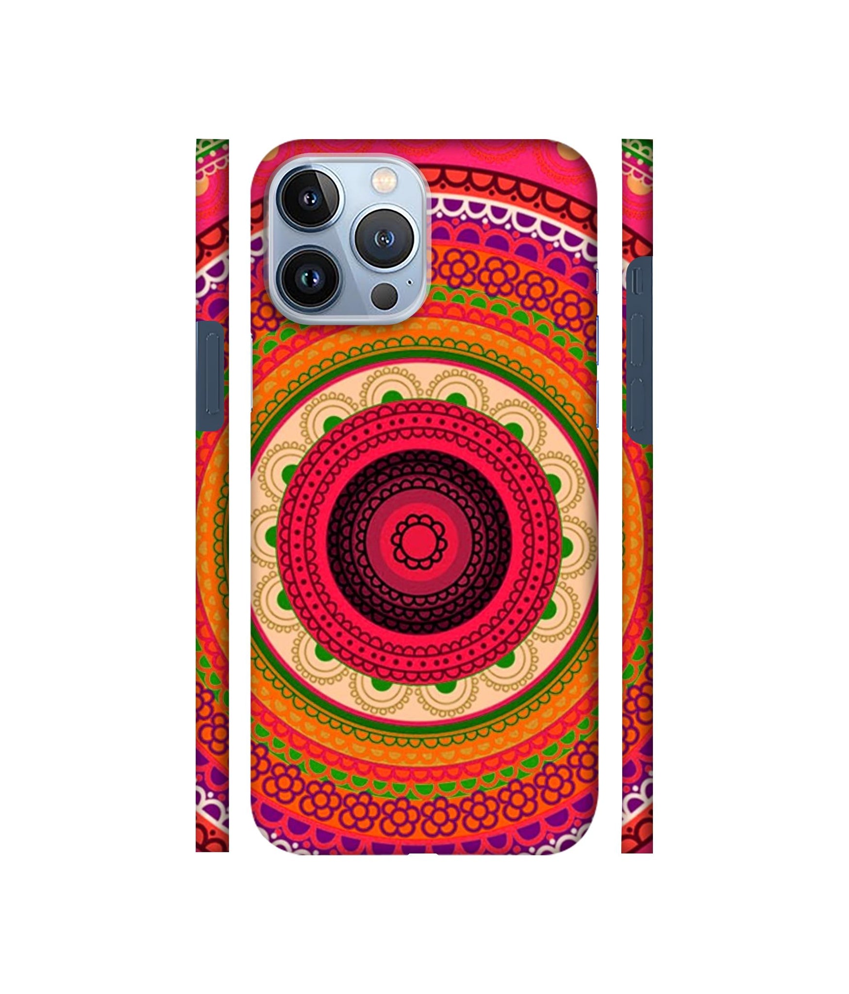 Round Rangoli Designer Hard Back Cover for Apple iPhone 13 Pro