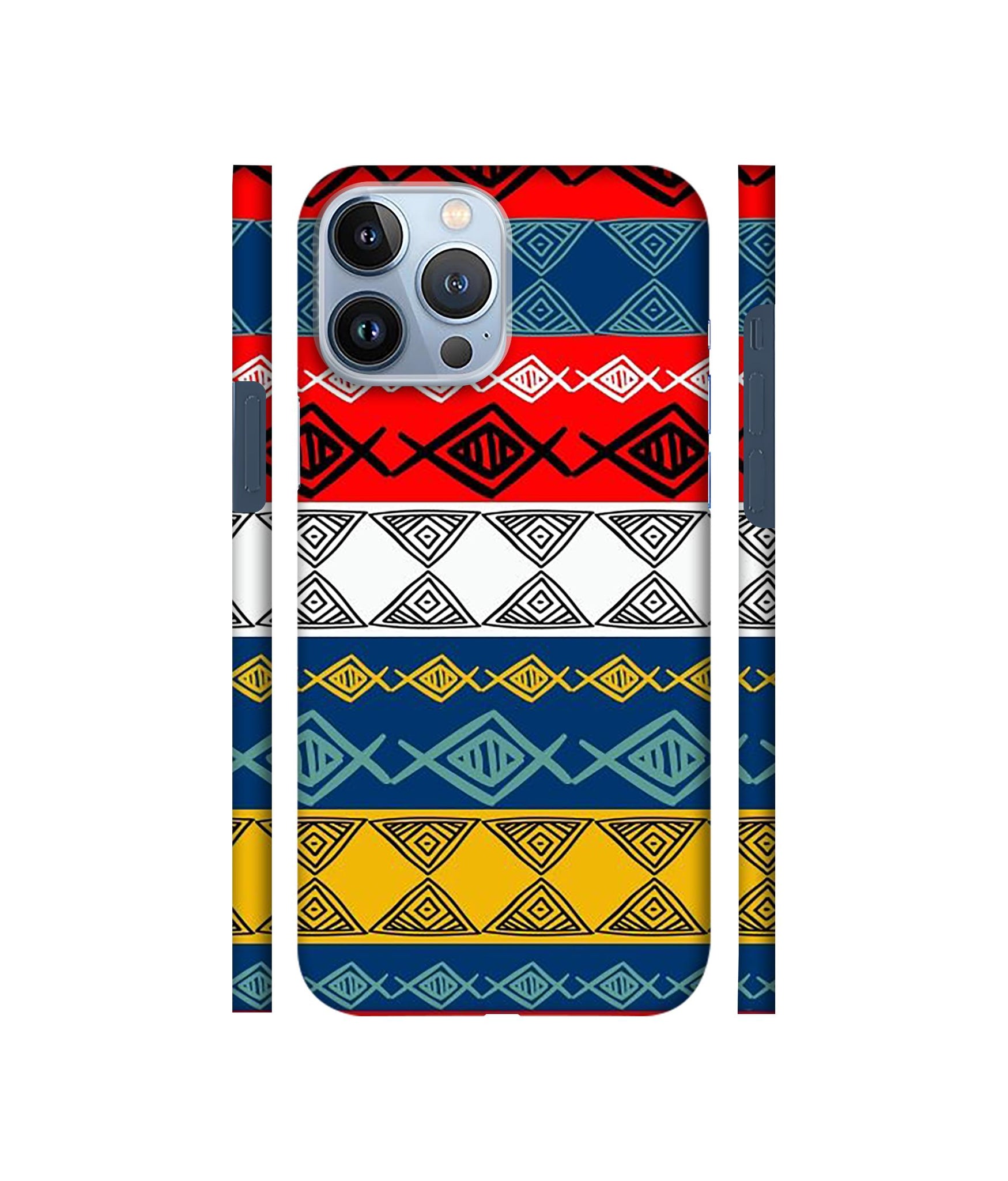 Colorful Hand Made Rangoli Art Designer Hard Back Cover for Apple iPhone 13 Pro