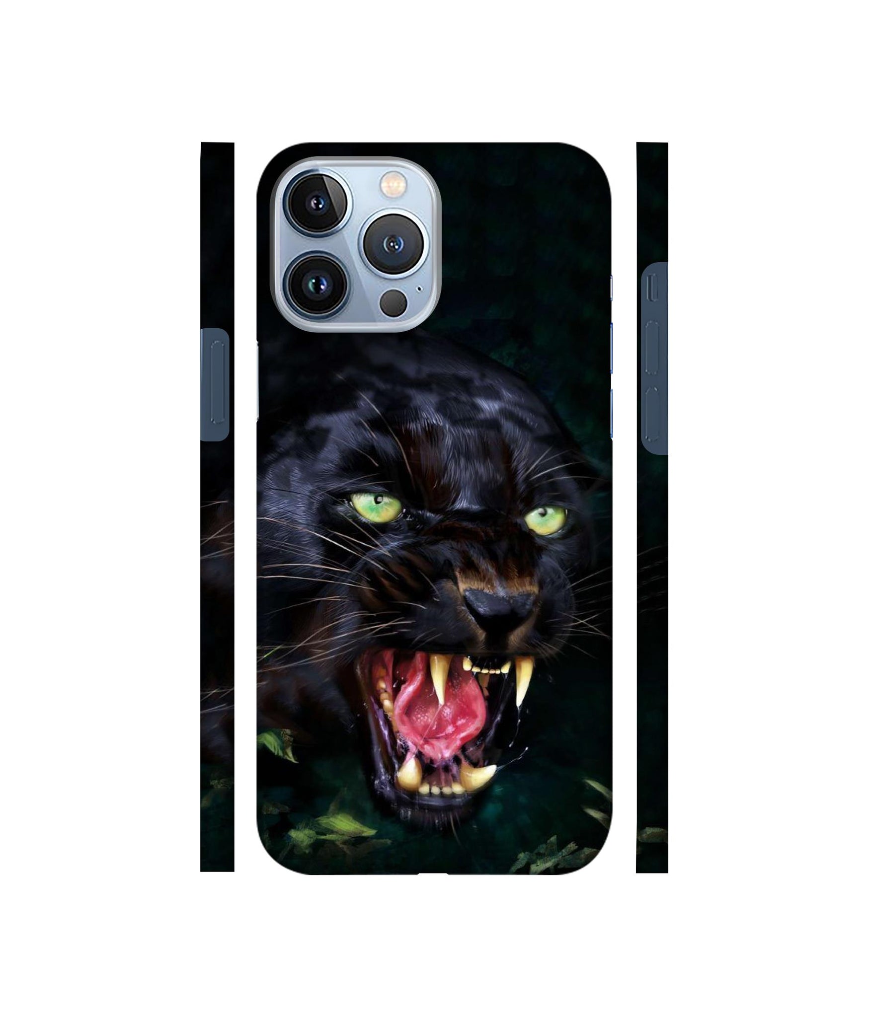 Angry Black Tiger Face Designer Hard Back Cover for Apple iPhone 13 Pro