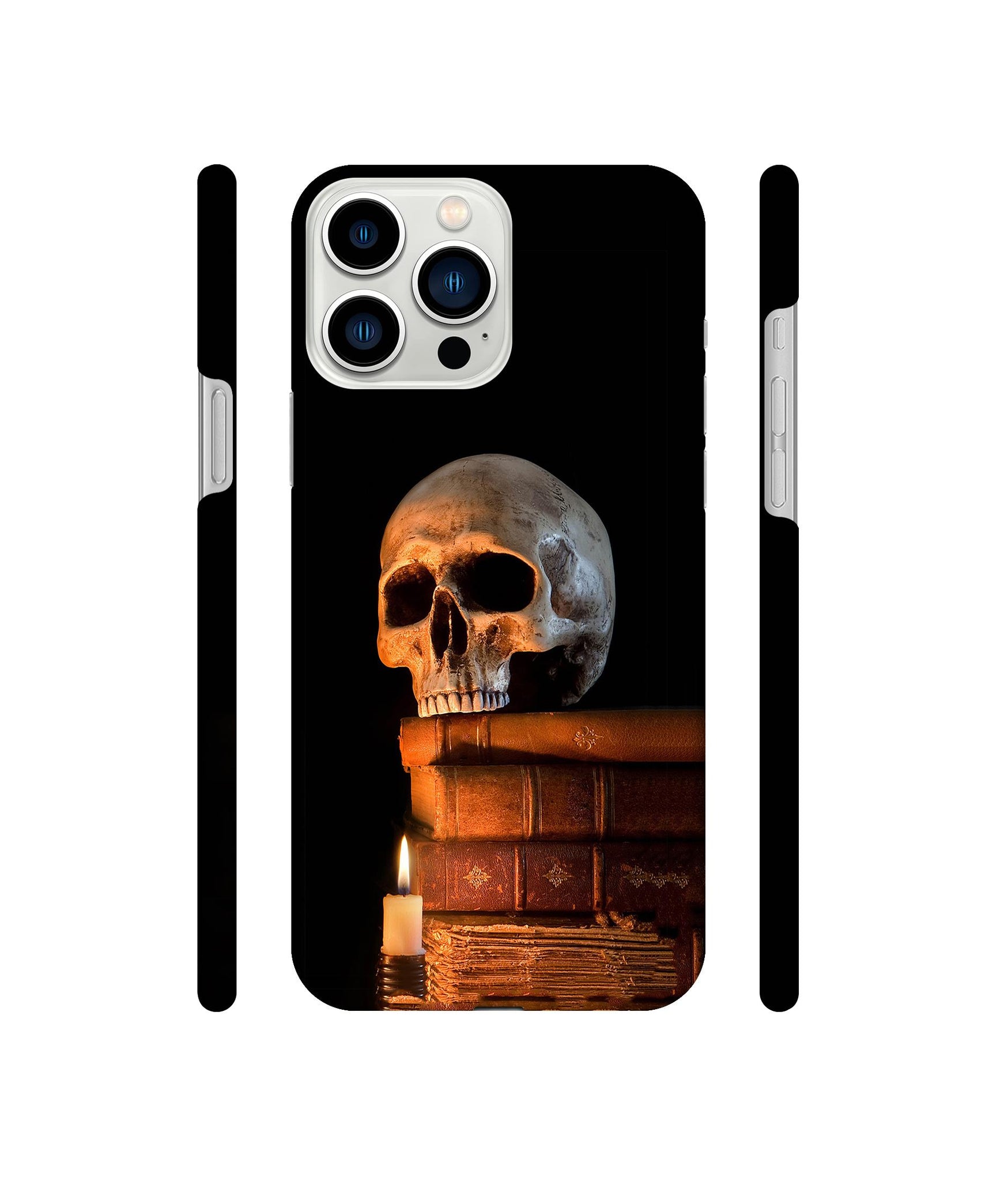 Skull Magic Candles Books Designer Hard Back Cover for Apple iPhone 13 Pro Max