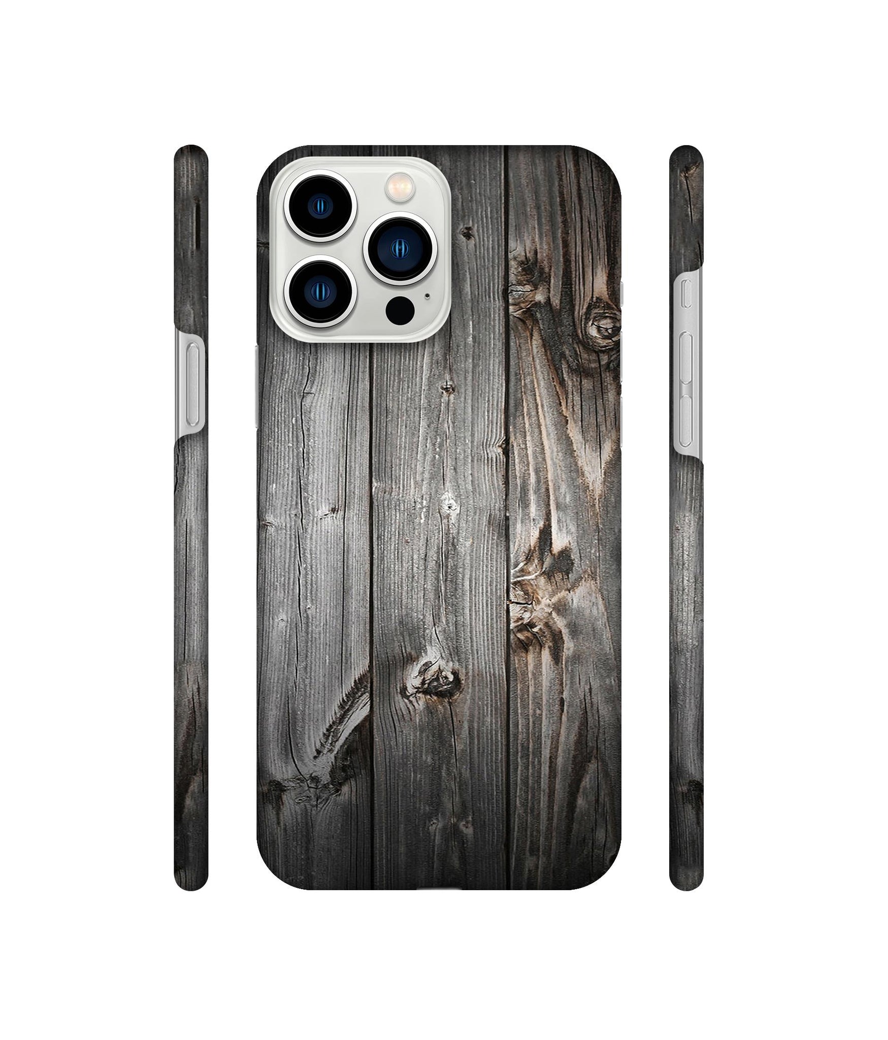 Grey Wooden Texture Designer Hard Back Cover for Apple iPhone 13 Pro Max