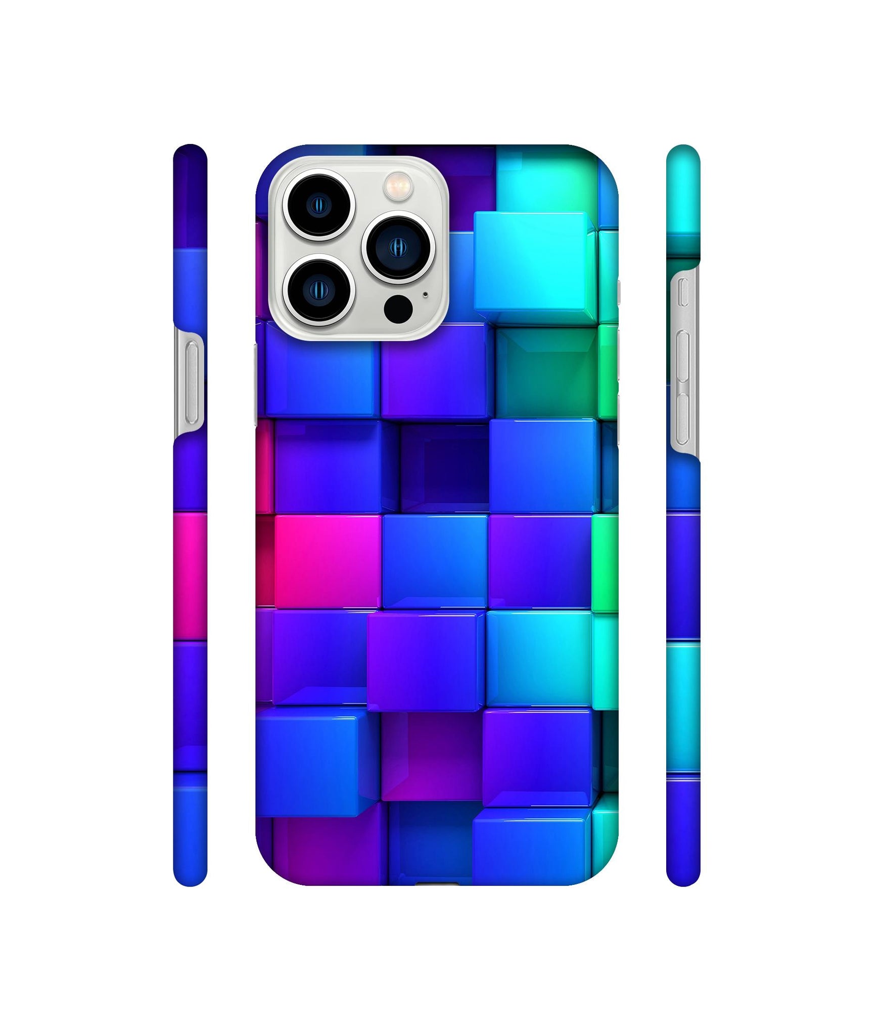 Blocks Rainbow 3D Graphics Designer Hard Back Cover for Apple iPhone 13 Pro Max